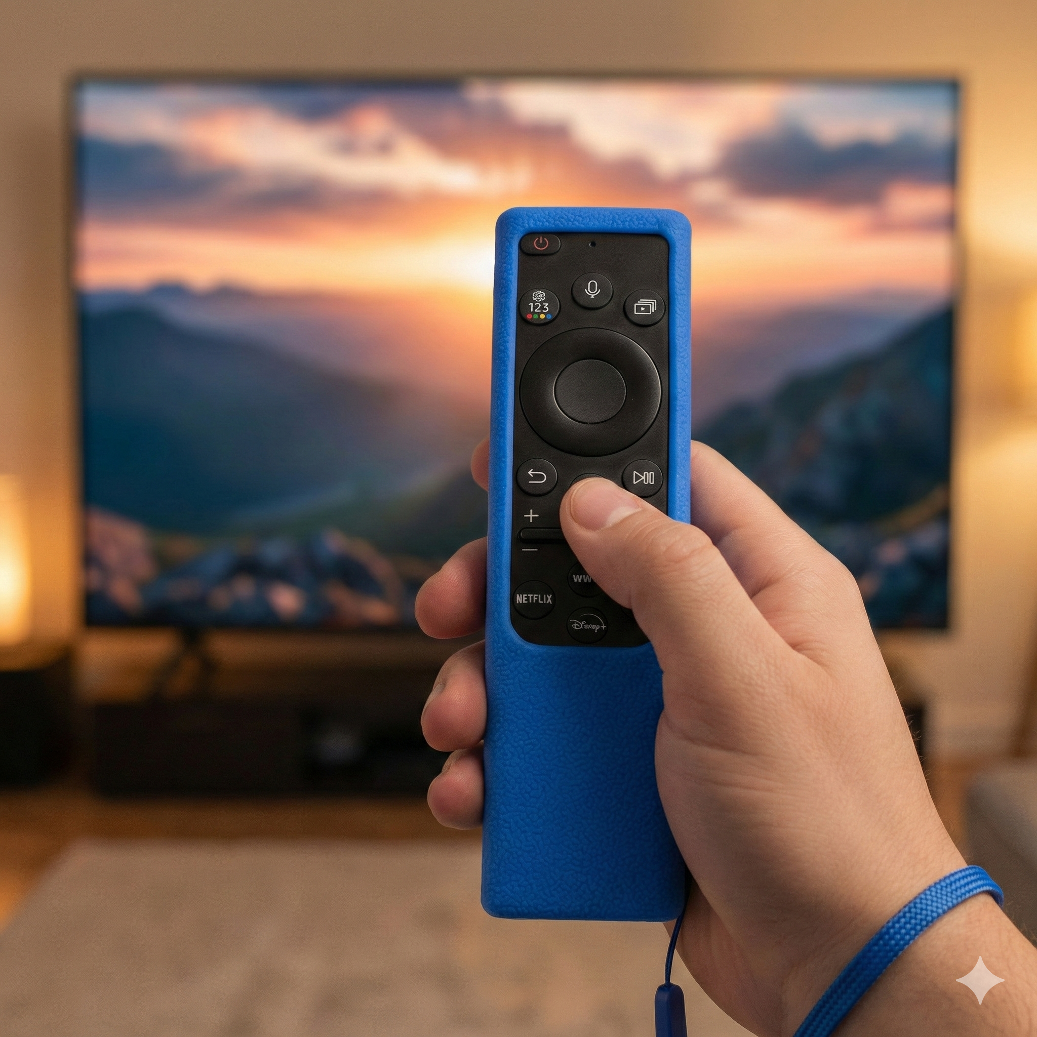 SHOPOFLUX Silicone Tv Remote Cover Compatible with Samsung Smart Tv Remote Without Sollar [Remote NOT Included] (Blue) Shopoflux