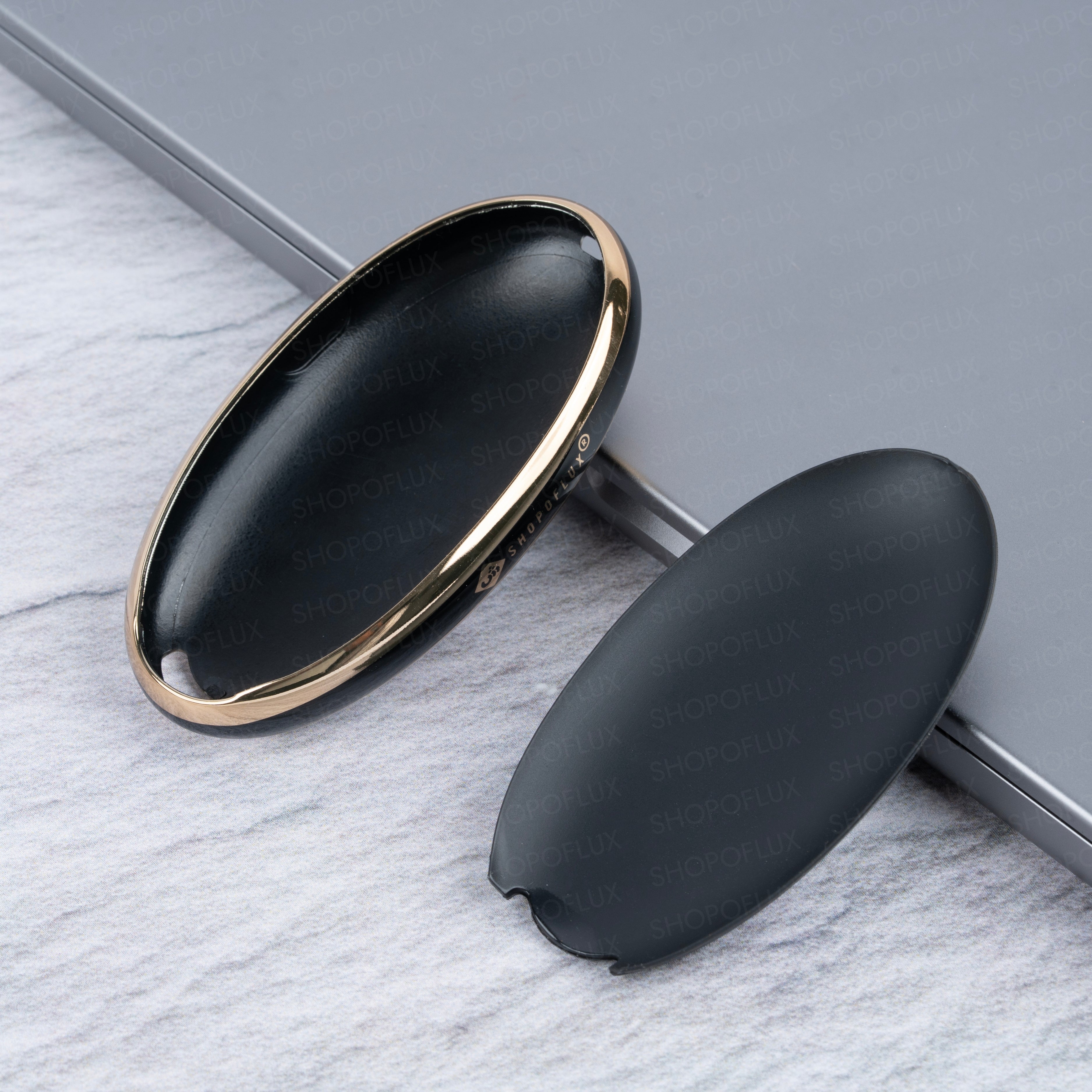 SHOPOFLUX TPU Key Cover Compatible with Hyundai Venue 4 Button Smart Key (Black)