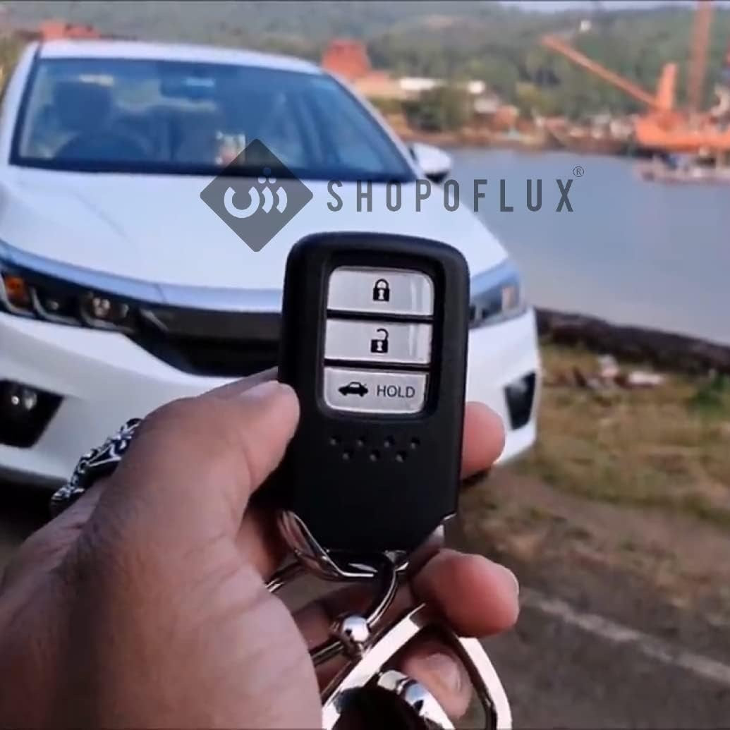 SHOPOFLUX Leather Key Cover Compatible for Honda Elevate | City | Amaze | WRV | CRV | Jazz | 3 Button Smart Key Shopoflux