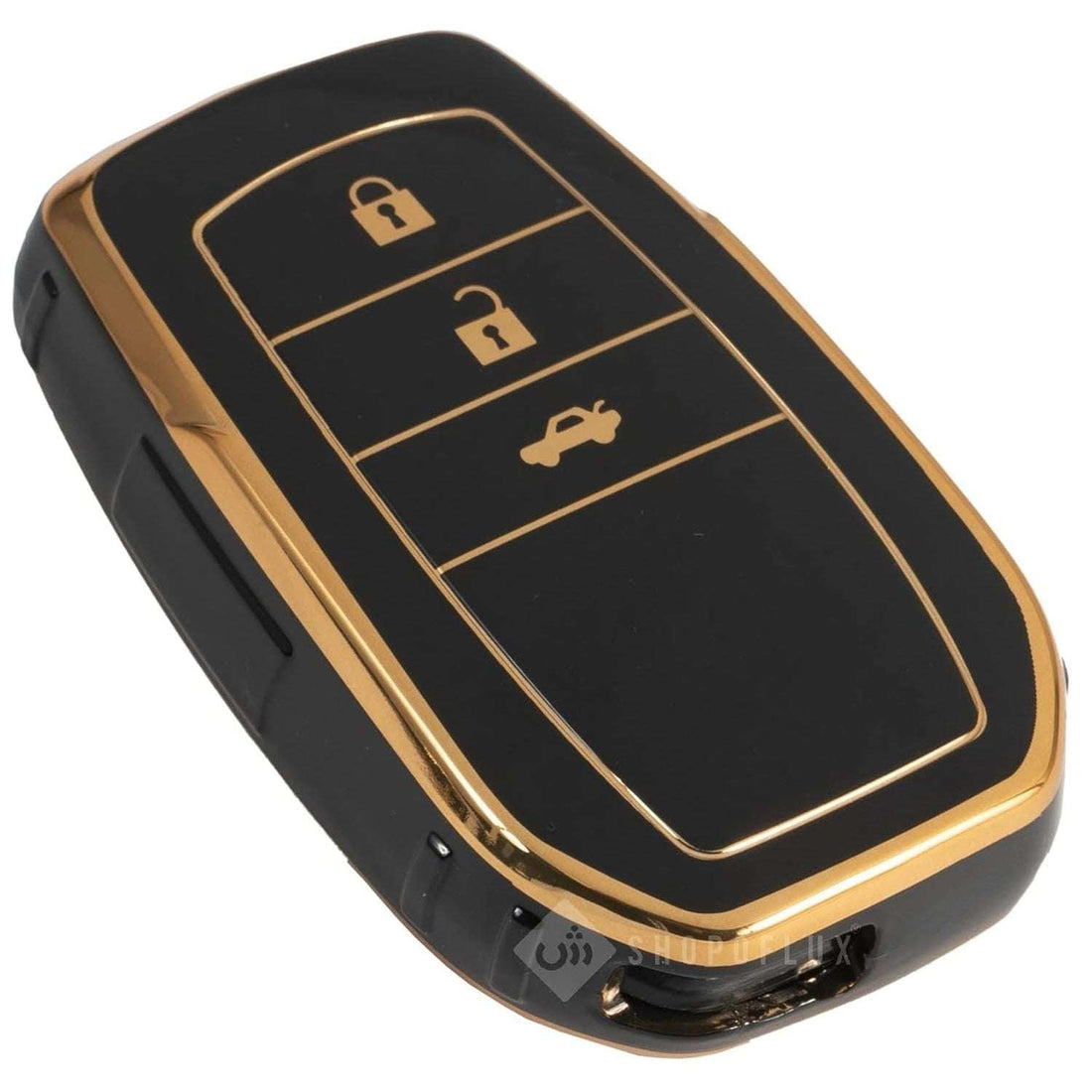Shopoflux® TPU Key Cover Compatible with Toyota Fortuner | Fortuner Legender 3 Button Smart Key Black
