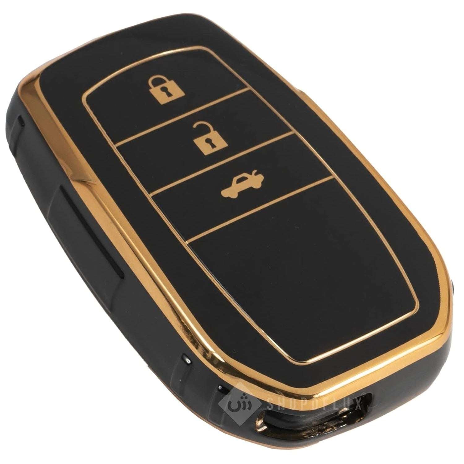 Shopoflux® TPU Key Cover Compatible with Toyota Fortuner | Fortuner Legender 3 Button Smart Key Black