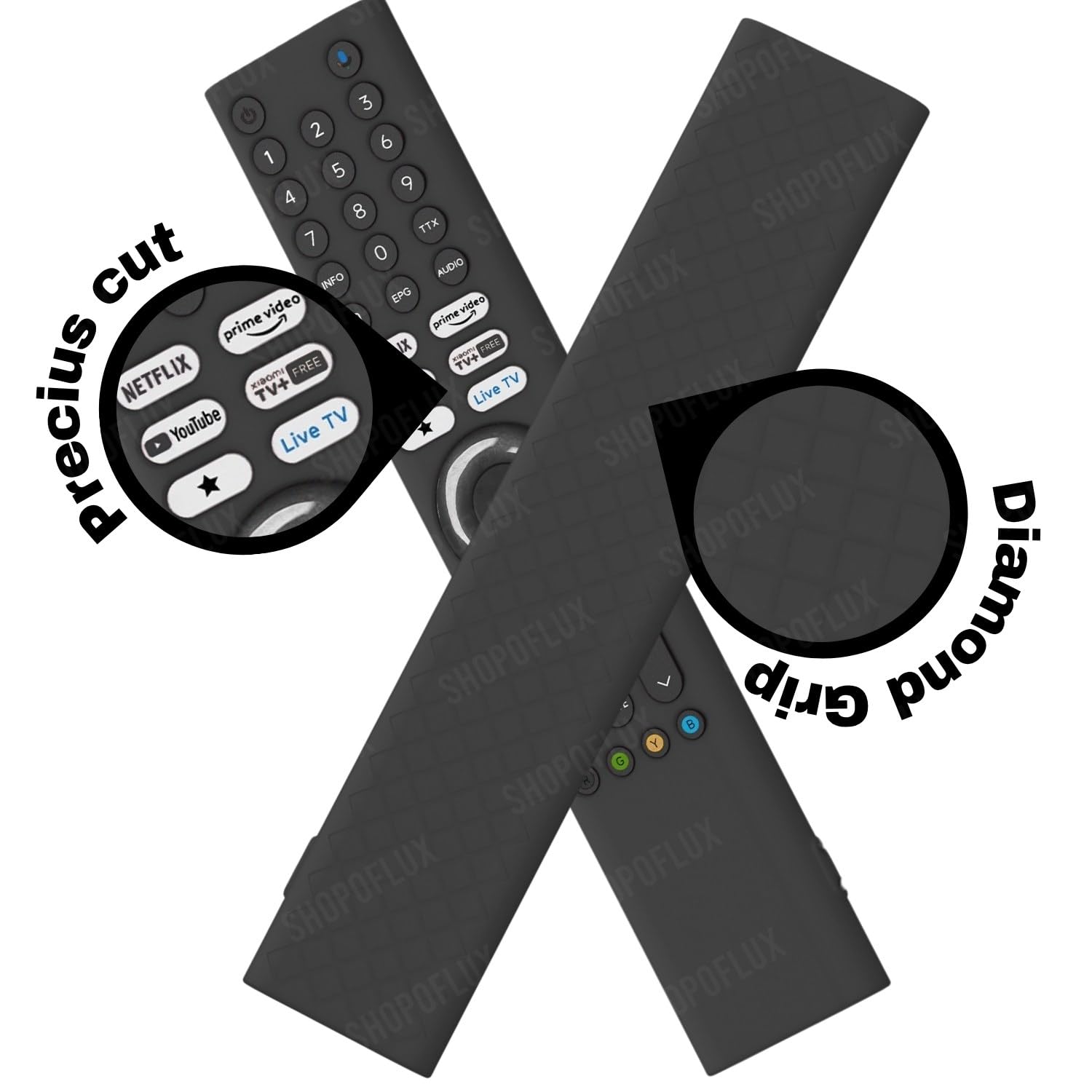 Shopoflux Silicone TV Remote Cover 'Compatible with' Xiaomi Mi Tv FX Series Remote XMRM-21 Protective Case (Black) Shopoflux