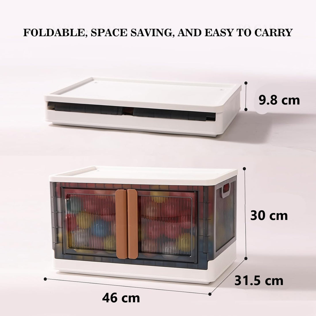 SHOPOFLUX Foldable Plastic Cupboard for Clothes Storage | Versatile Storage Cabinet for Bedroom, Kitchen, Living Room, and Office | Durable ABS Material | Stackable Wardrobe Organizer 4