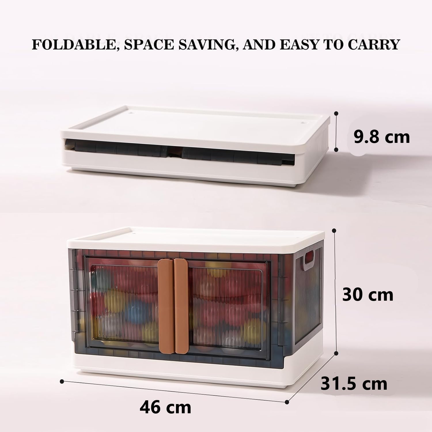 SHOPOFLUX Foldable Plastic Cupboard for Clothes Storage | Versatile Storage Cabinet for Bedroom, Kitchen, Living Room, and Office | Durable ABS Material | Stackable Wardrobe Organizer 2