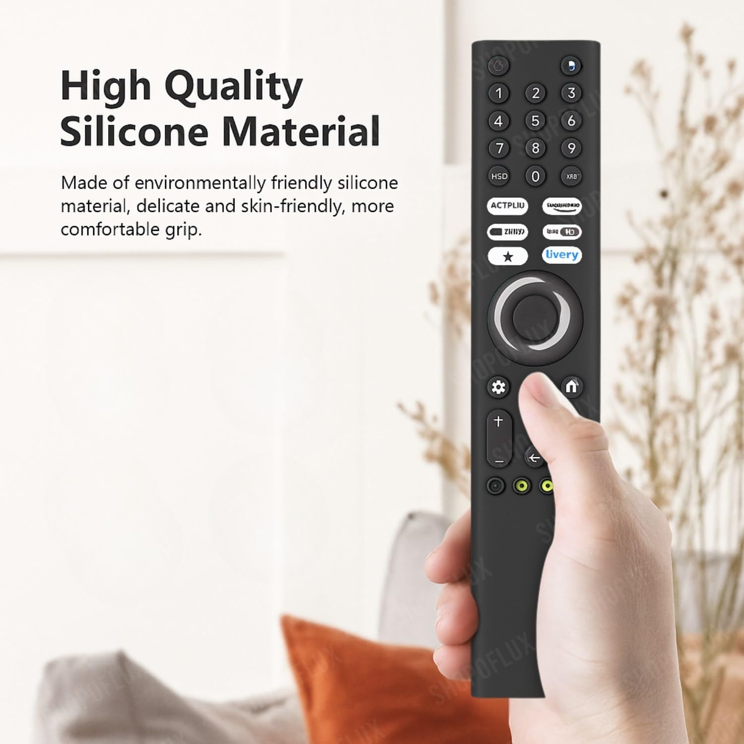 Shopoflux Silicone TV Remote Cover 'Compatible with' Xiaomi Mi Tv FX Series Remote XMRM-21 Protective Case (Black) Shopoflux