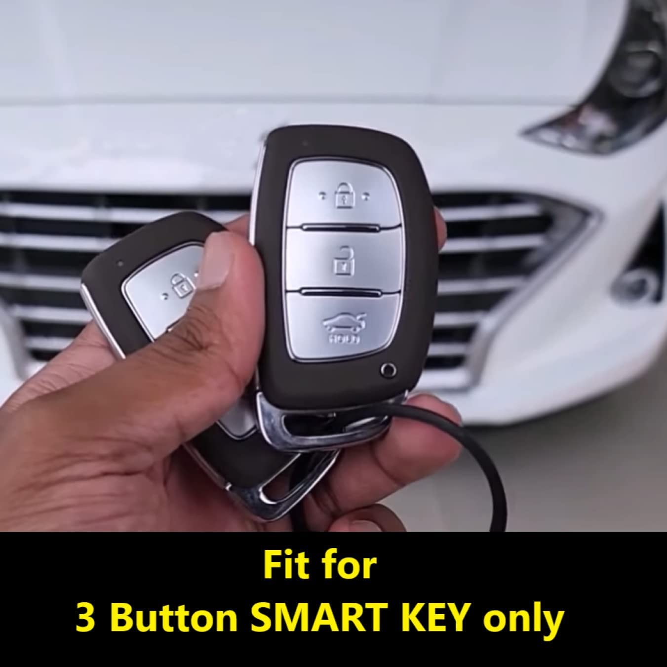 SHOPOFLUX TPU Key Cover for Hyundai Grand i10 NIOS Asta | Venue | i20 | Aura | Exter | Creta | Elantra 3 Button Smart Key Only