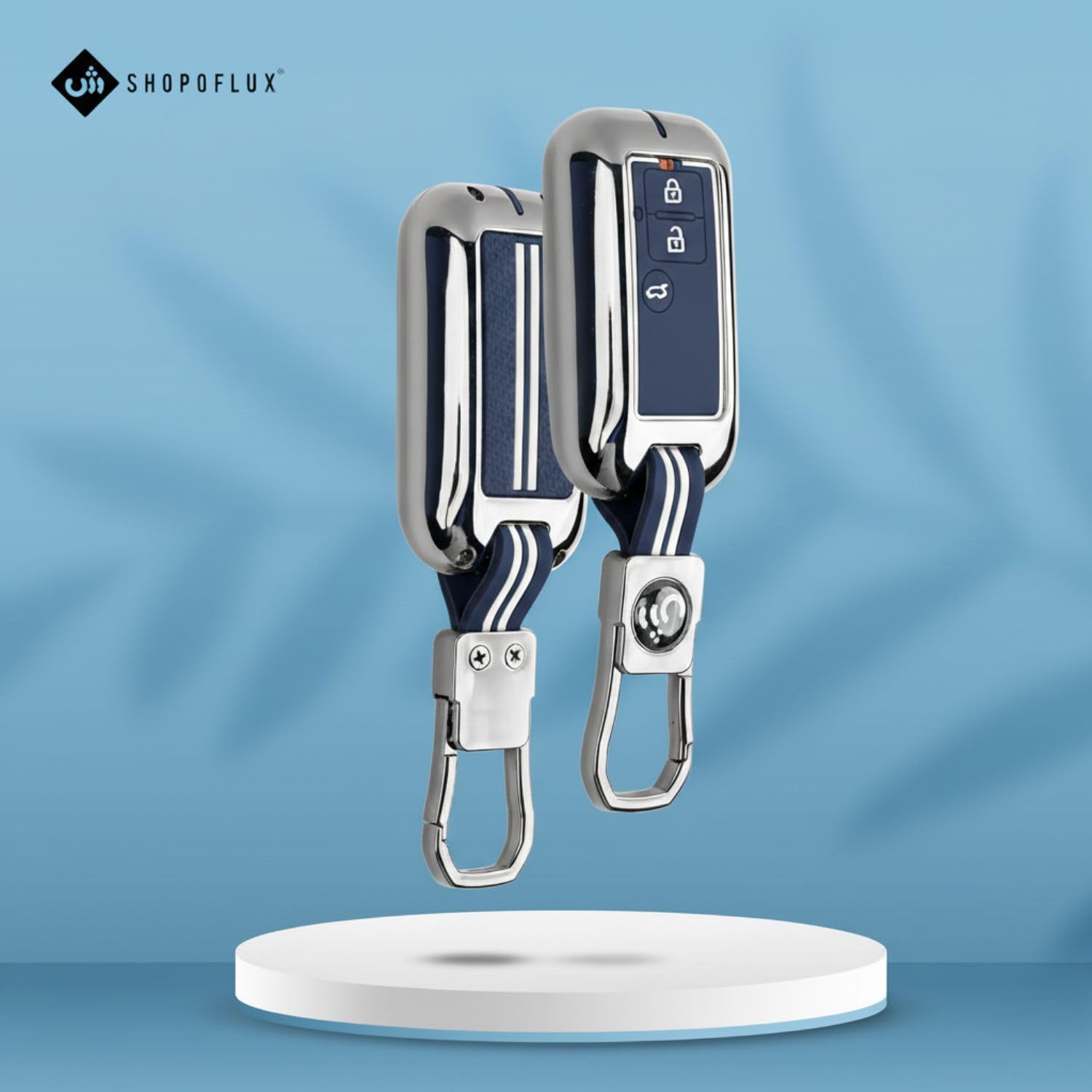 SHOPOFLUX Metal key Cover Compatible with Suzuki Dzire | Ertiga 3 button smart key (Black) (Pack 1) Shopoflux