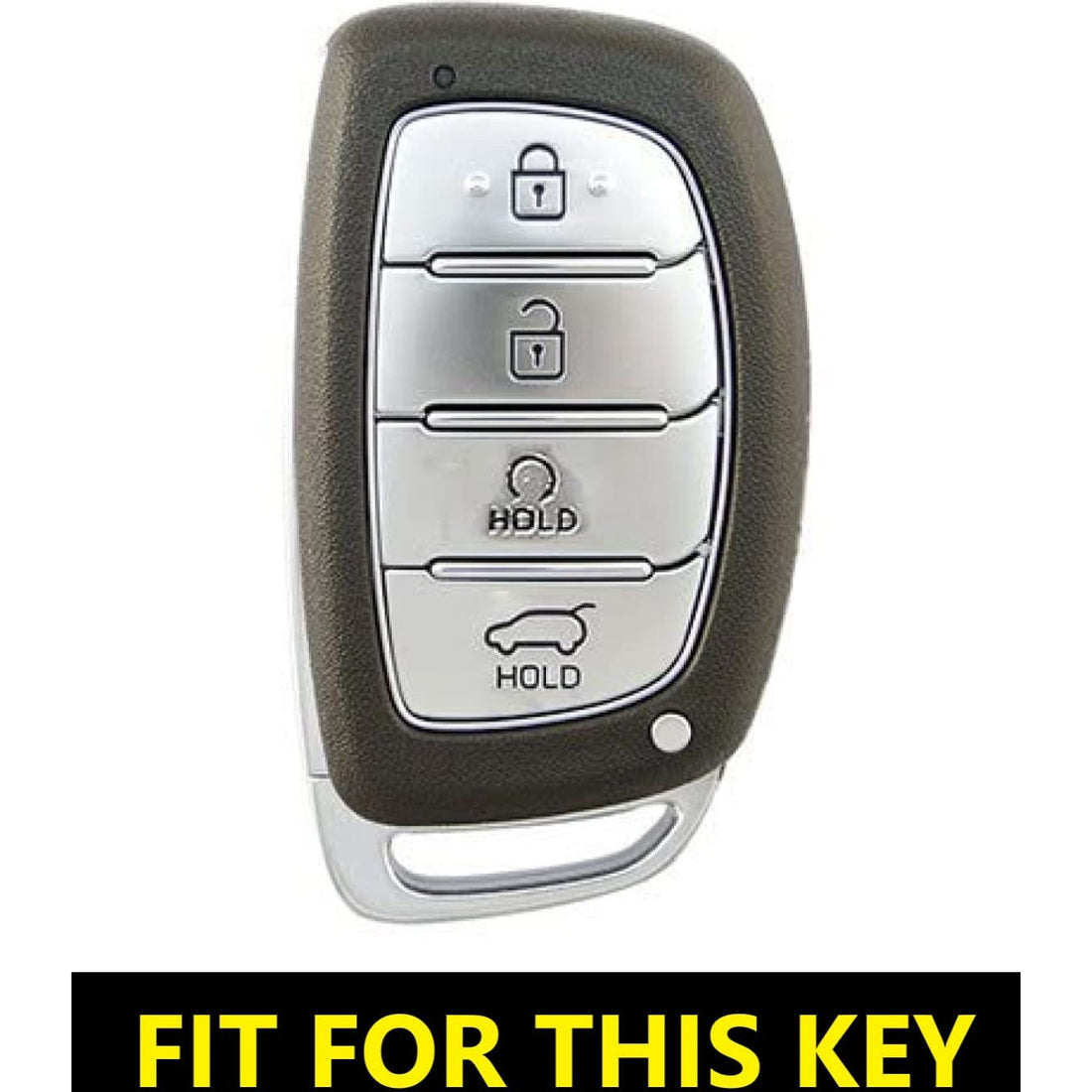 SHOPOFLUX TPU Leather Key Cover Compatible with Hyundai Alcazar and Creta Car 4 Button Smart Key