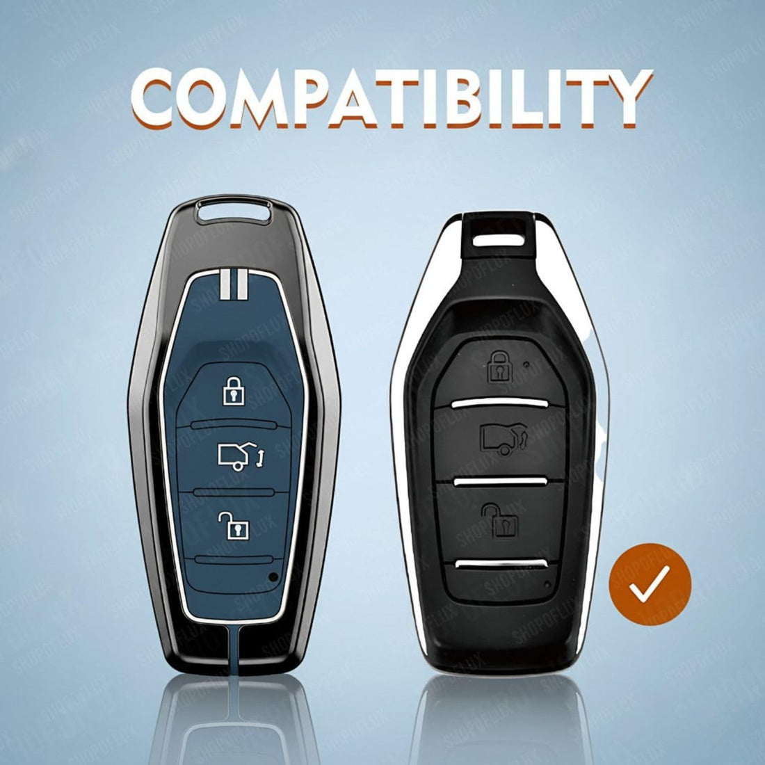 SHOPOFLUX Metal Key Cover Compatible with Mahindra XUV 500 Smart Key | Accessories Shopoflux