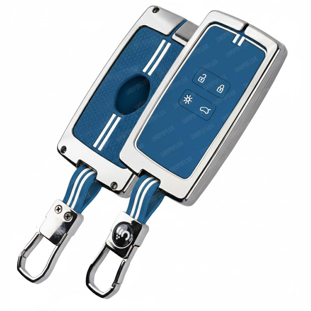 SHOPOFLUX Metal Key Cover Compatible with Renault Triber | Kiger 4 Button Smart Key Shopoflux