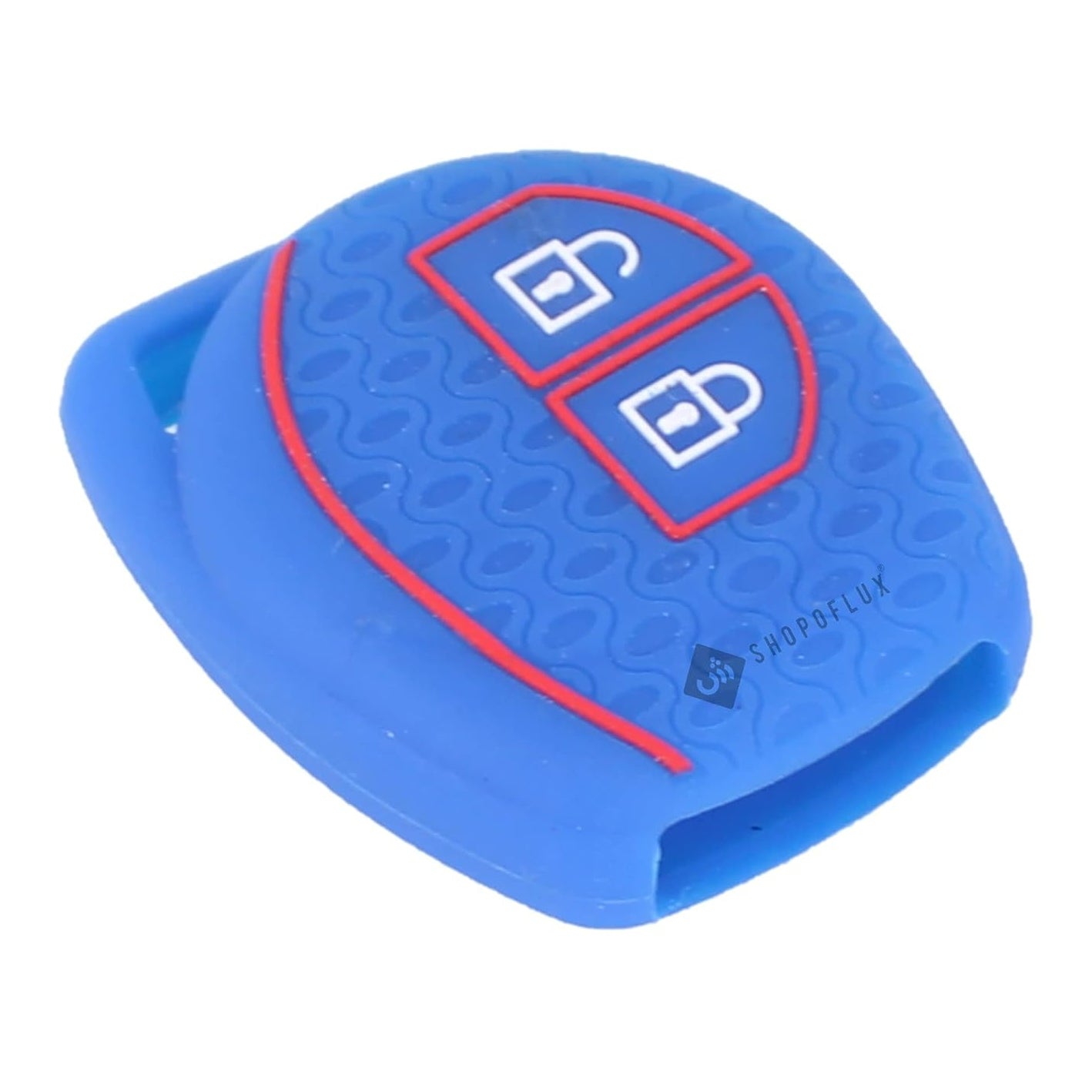 Shopoflux® Silicone Key Cover Compitable with Swift | Wagonr | Celerio | Swift Dzire | Alto | Eeco | Breza | S Presso | Ignis 2 Button Remote Key Blue 2