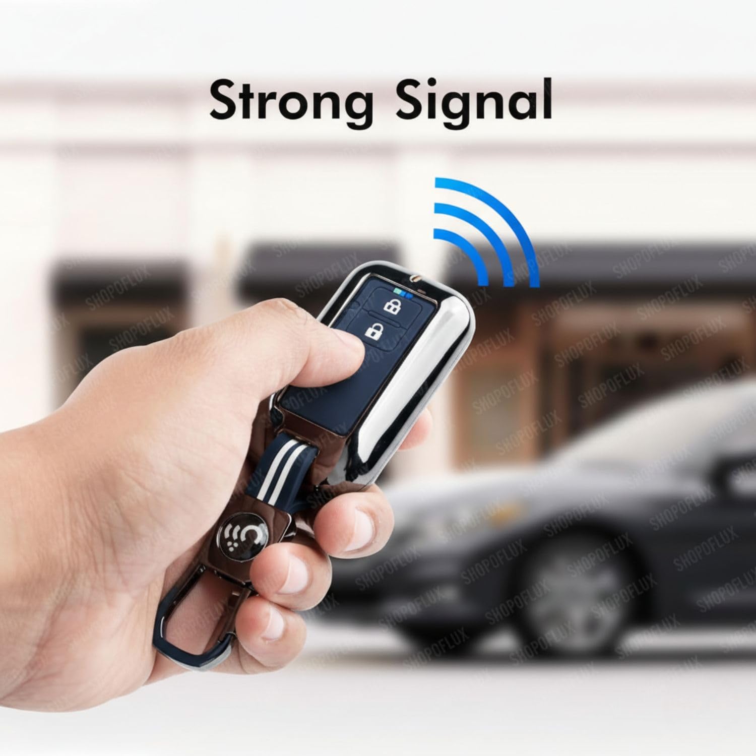 SHOPOFLUX Metal key Cover Compatible with Suzuki Dzire | Ertiga 3 button smart key (Black) (Pack 1) Shopoflux