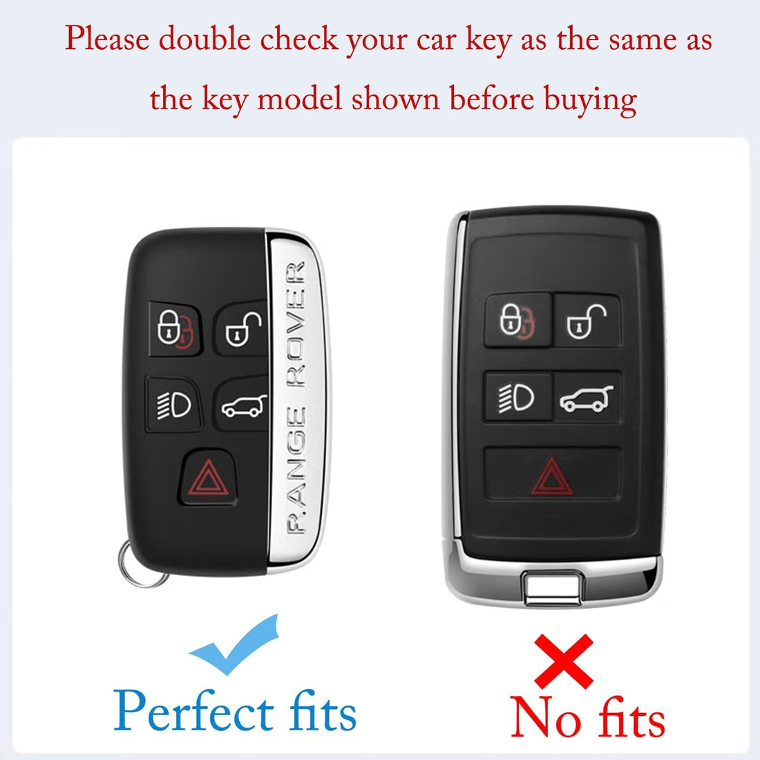 SHOPOFLUX TPU Car Key Cover Compatible for Jaguar & Range Rover Evoque Velar Discovery LR4 Land Rover Sport XF XJ XE F-PACE F-Type 5 Button Smart Key - Black