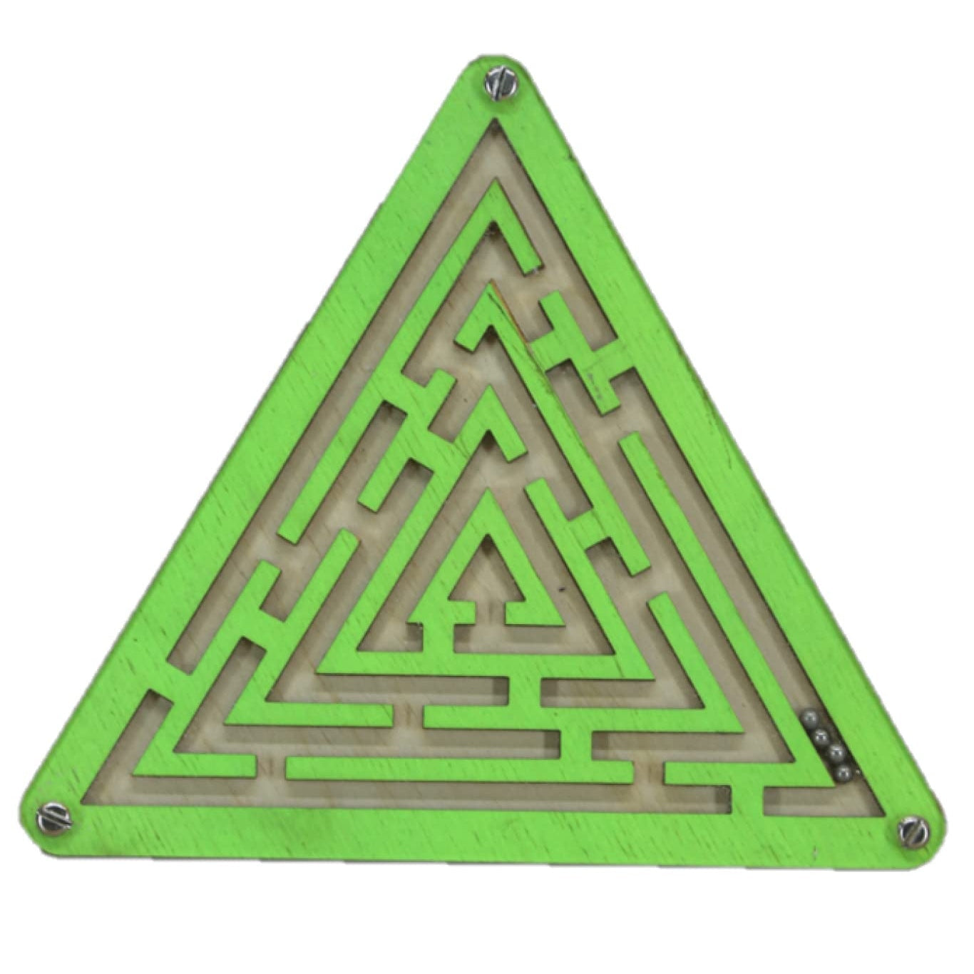Shopoflux® Wooden Labyrinth Ball Game Toys Puzzle Gifts for Kids Young Adults | Memory Maze Ball Goli Board Game Triangle Green