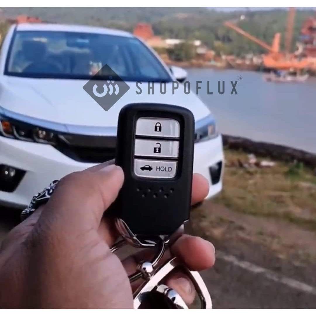 SHOPOFLUX Leather TPU Key Cover Compatible for Honda Elevate | City | Amaze | WRV | CRV | Jazz | 3 Button Smart Key