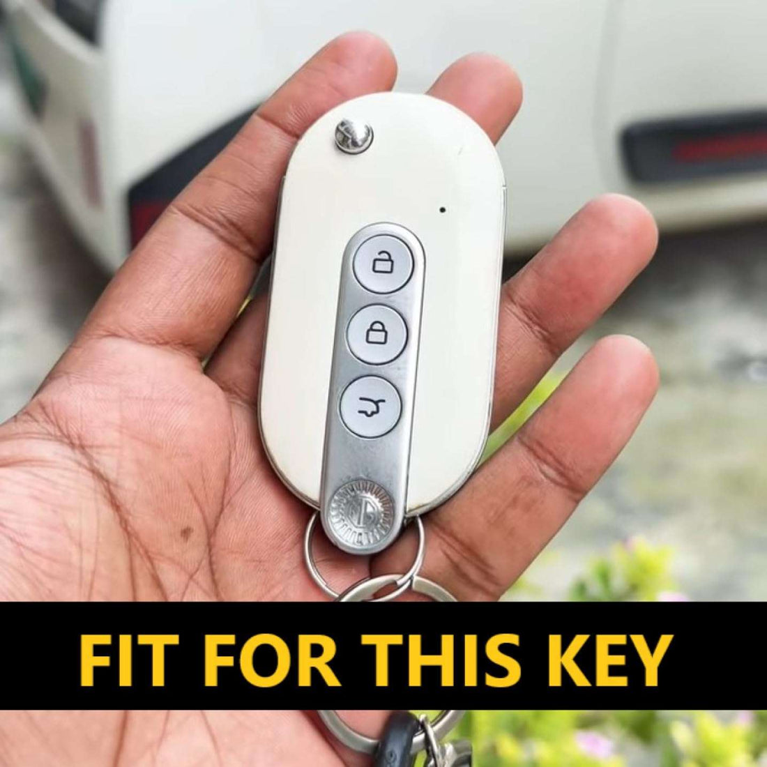 SHOPOFLUX Metal Key Cover Compatible for MG Comet ev Electric 3 Button Flip Key