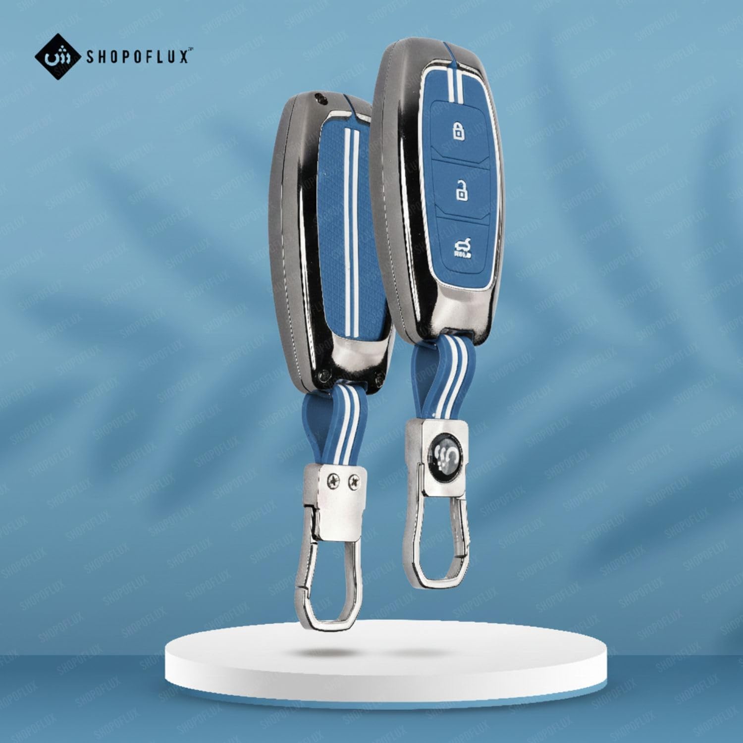 SHOPOFLUX Metal Key Cover Compatible with Hyundai Verna | Kona | i20 3 Button Smart Key Shopoflux