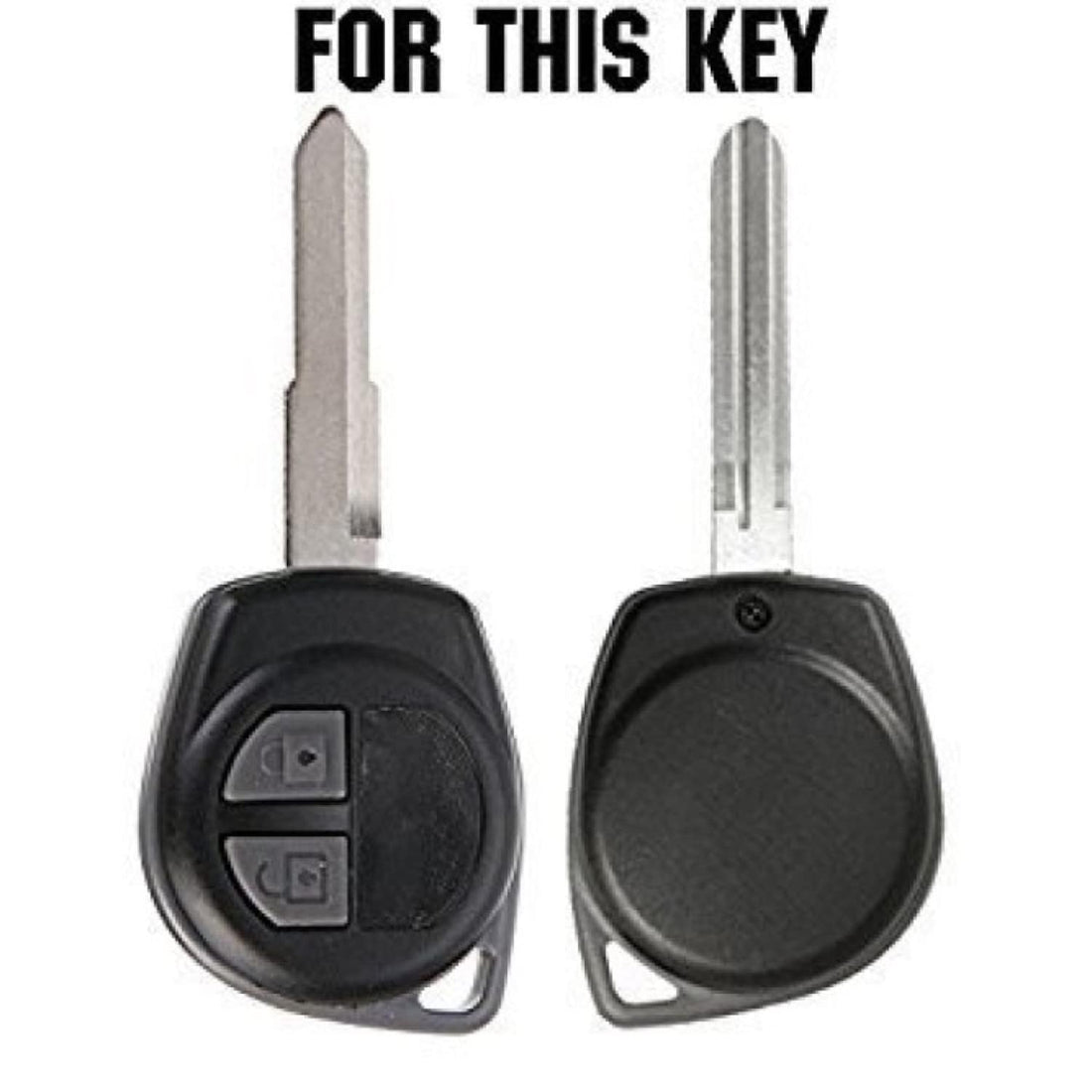 Shopoflux TPU Leather Key Cover Compitable for Suzuki Toyota and Swift | Ertiga | Wagonr | Celerio | Swift Dzire | Alto | Fronx | Breza | S Presso | Ignis 2 Button Remote Key Black Gold