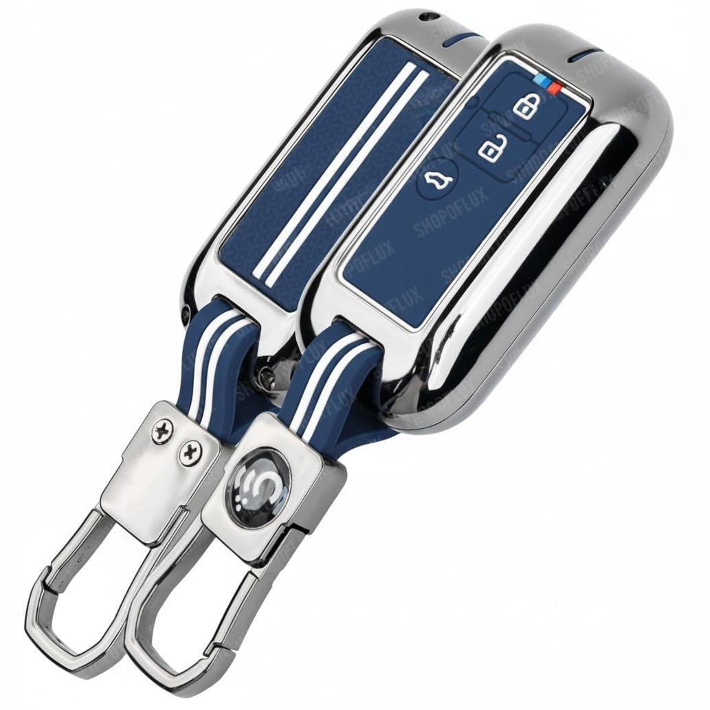 SHOPOFLUX Metal key Cover Compatible with Suzuki Dzire | Ertiga 3 button smart key (Black) (Pack 1) Shopoflux