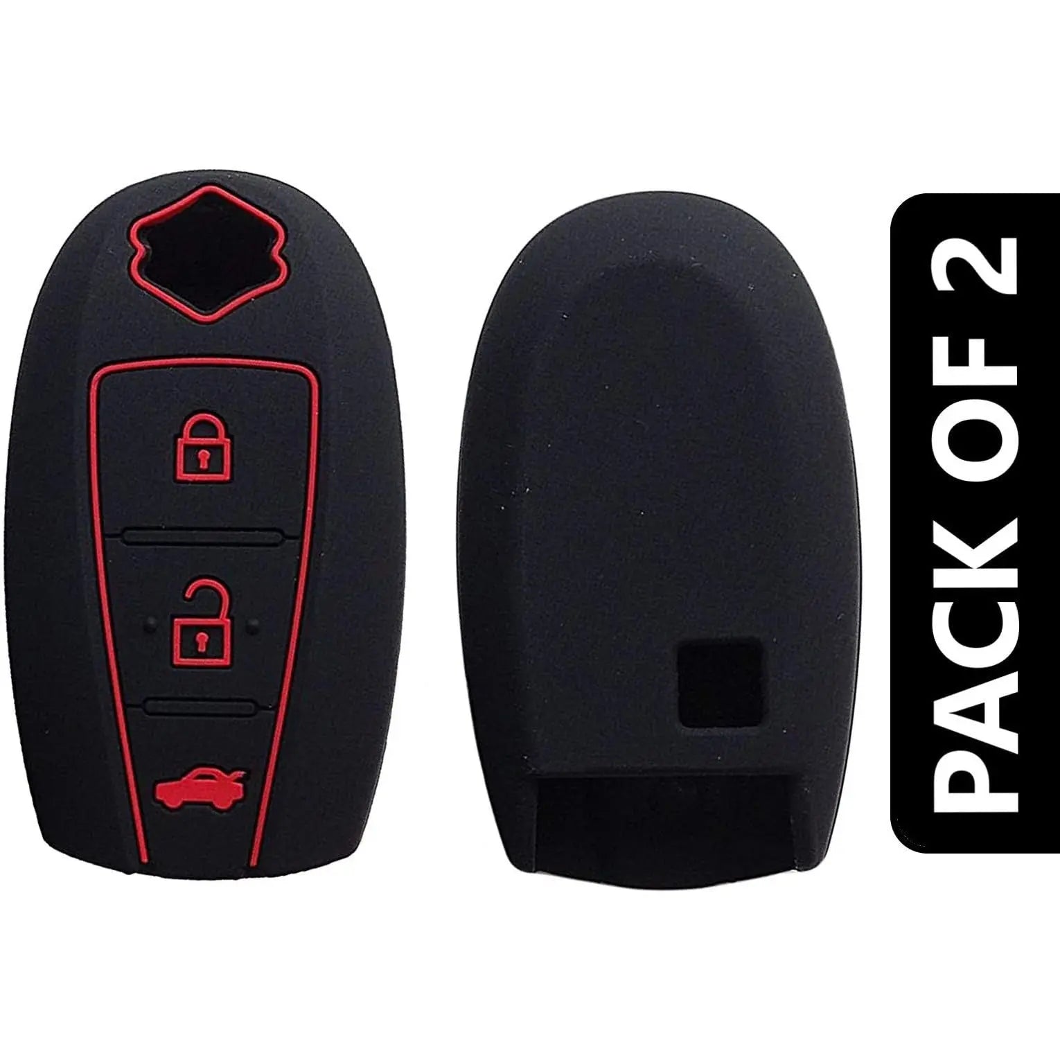 Shopoflux® Silicone Key Cover Compatible with Vitara Ciaz | S Cross | Brezza | Baleno | Smart Key 3 Button Pack of 2