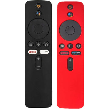 Shopoflux Silicone Remote Cover for Mi Smart TV and Mi TV Stick/MI Box S / 3S / MI 4X / 4A Smart LED TV - Pack of 2 (Black and Red)