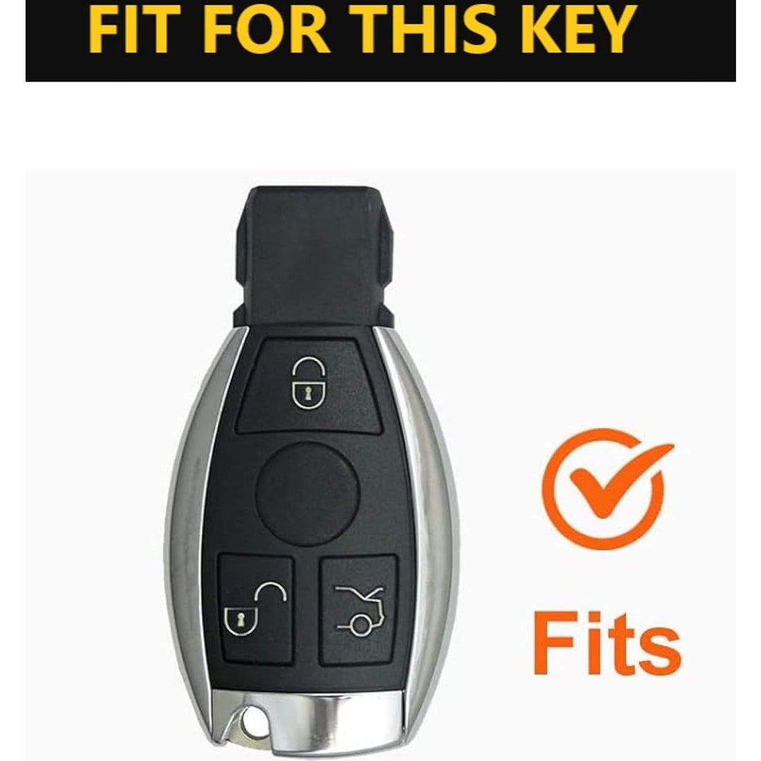 SHOPOFLUX TPU car Key Cover Compatible for Mercedes Benz C E M S CLS CLK GLK GLC G Class 3 Button Smart Key - Black
