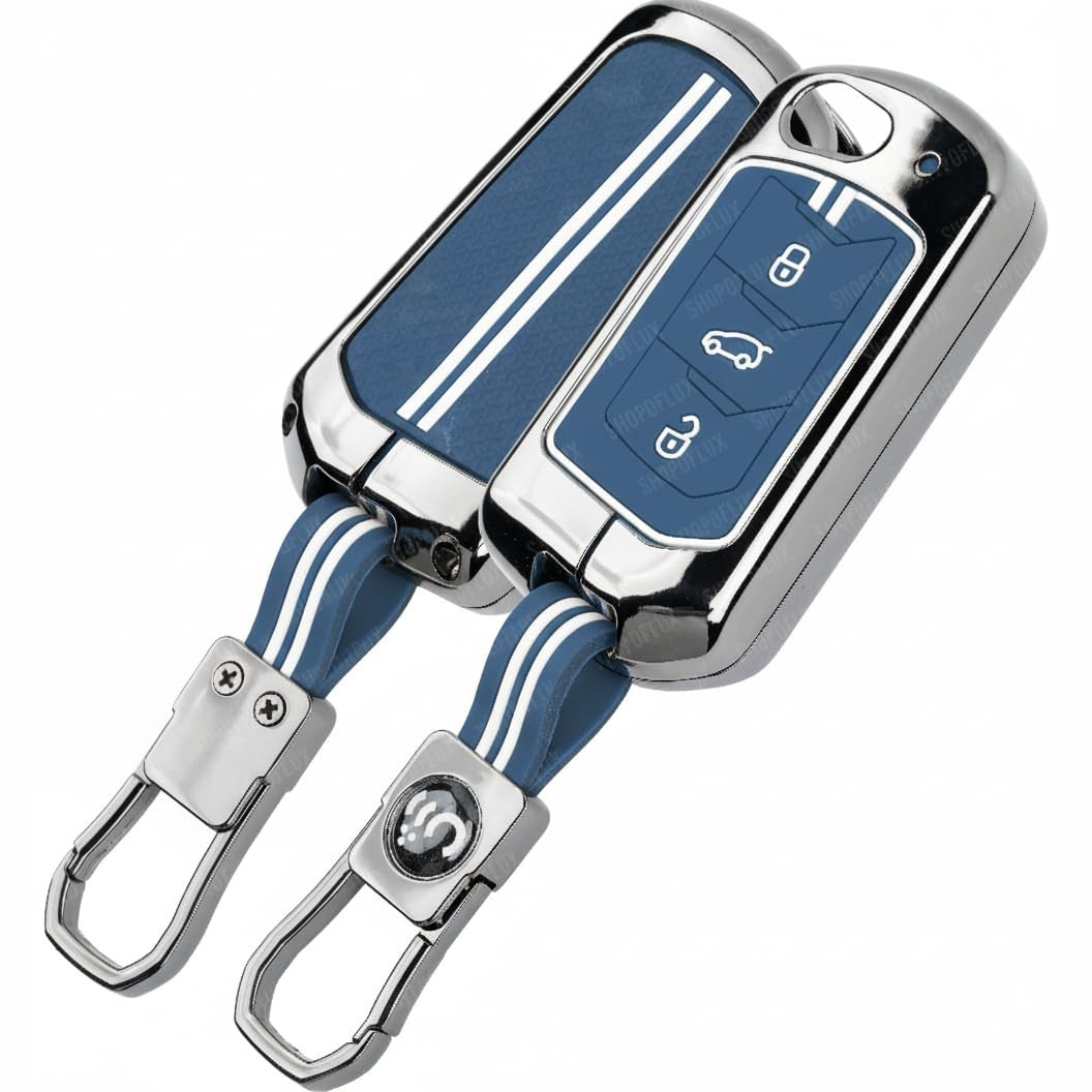 SHOPOFLUX Metal Key Cover Compatible with Mahindra Scorpio N | 3XO | XUV 300 | Marazzo | XUV 700 | XUV 400 ev | Bolero | Thar Roxx 3 Button Flip Key Shopoflux