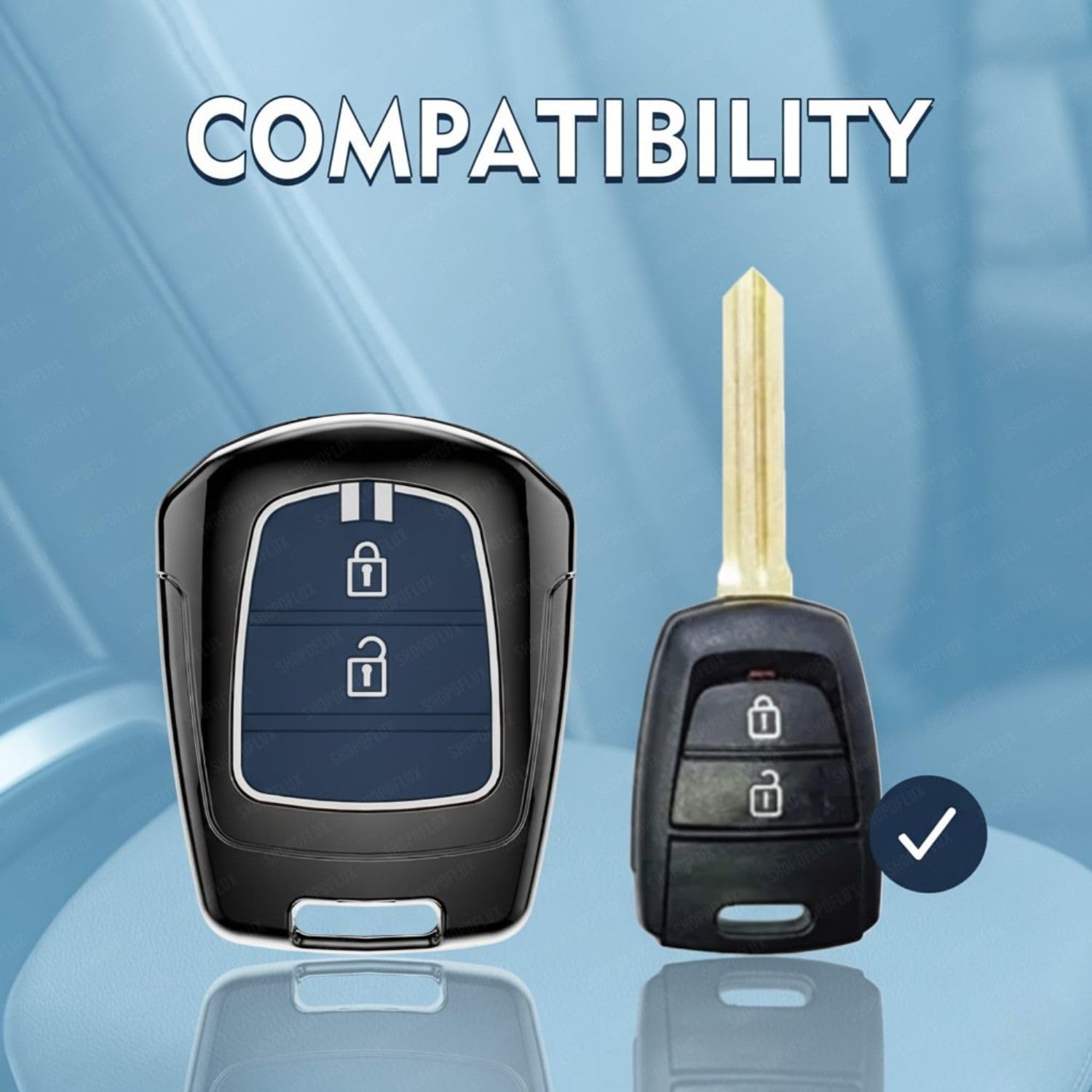 SHOPOFLUX Metal Key Cover Compatible with i10 Grand | Santro | Eon Shopoflux
