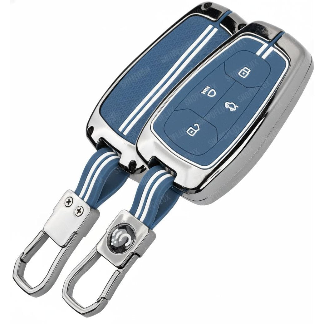 SHOPOFLUX Key Cover Compatible with Tata Nexon | Harrier | Safari | Altroz | Tigor | EV | Punch | Tiago EV Electric 4 Button Smart Key Shopoflux