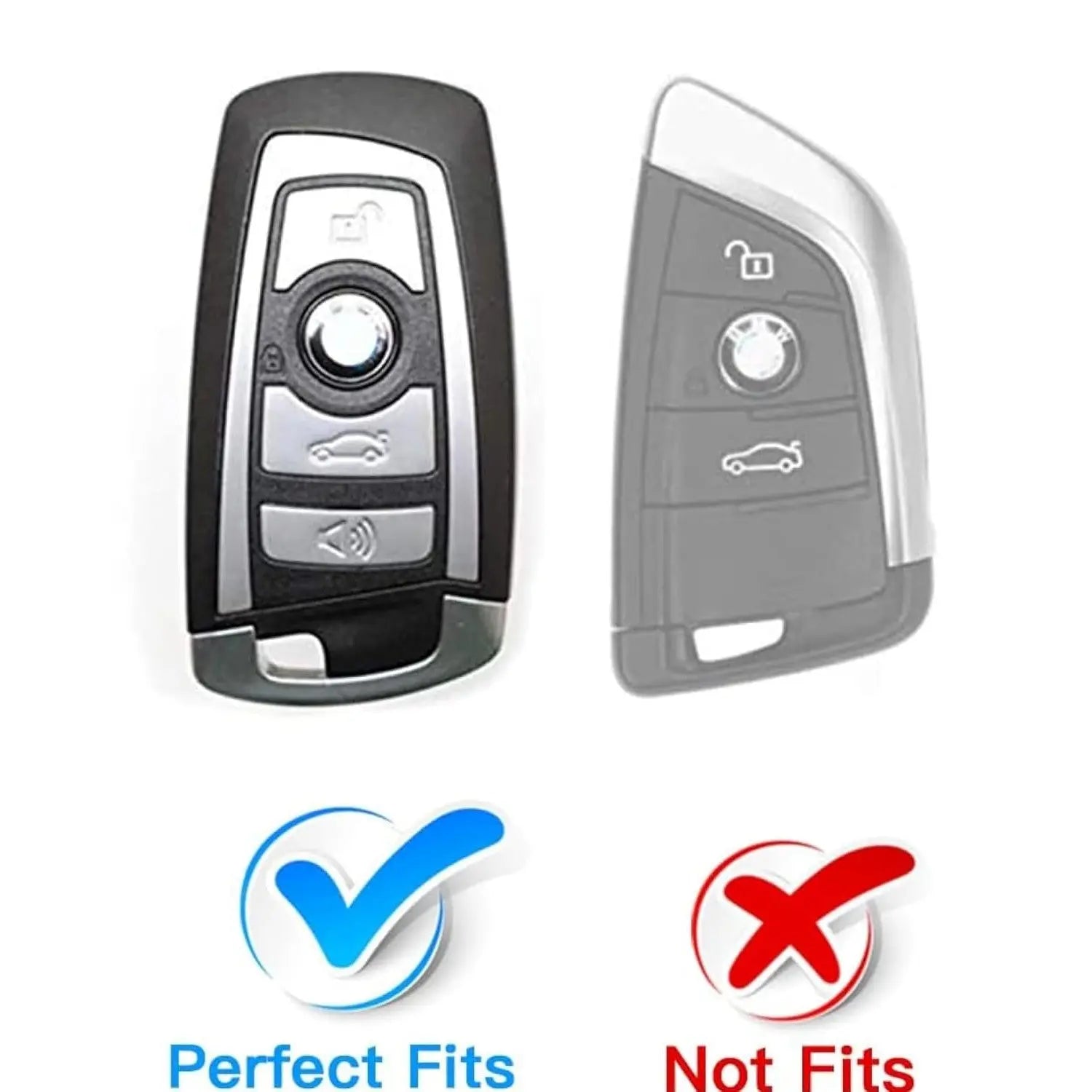 SHOPOFLUX TPU Car Key Cover Compatible for BMW X4, X3, 5 Series, 6 Series, 3 Series, 7 Series 4 Button Smart Key - Black