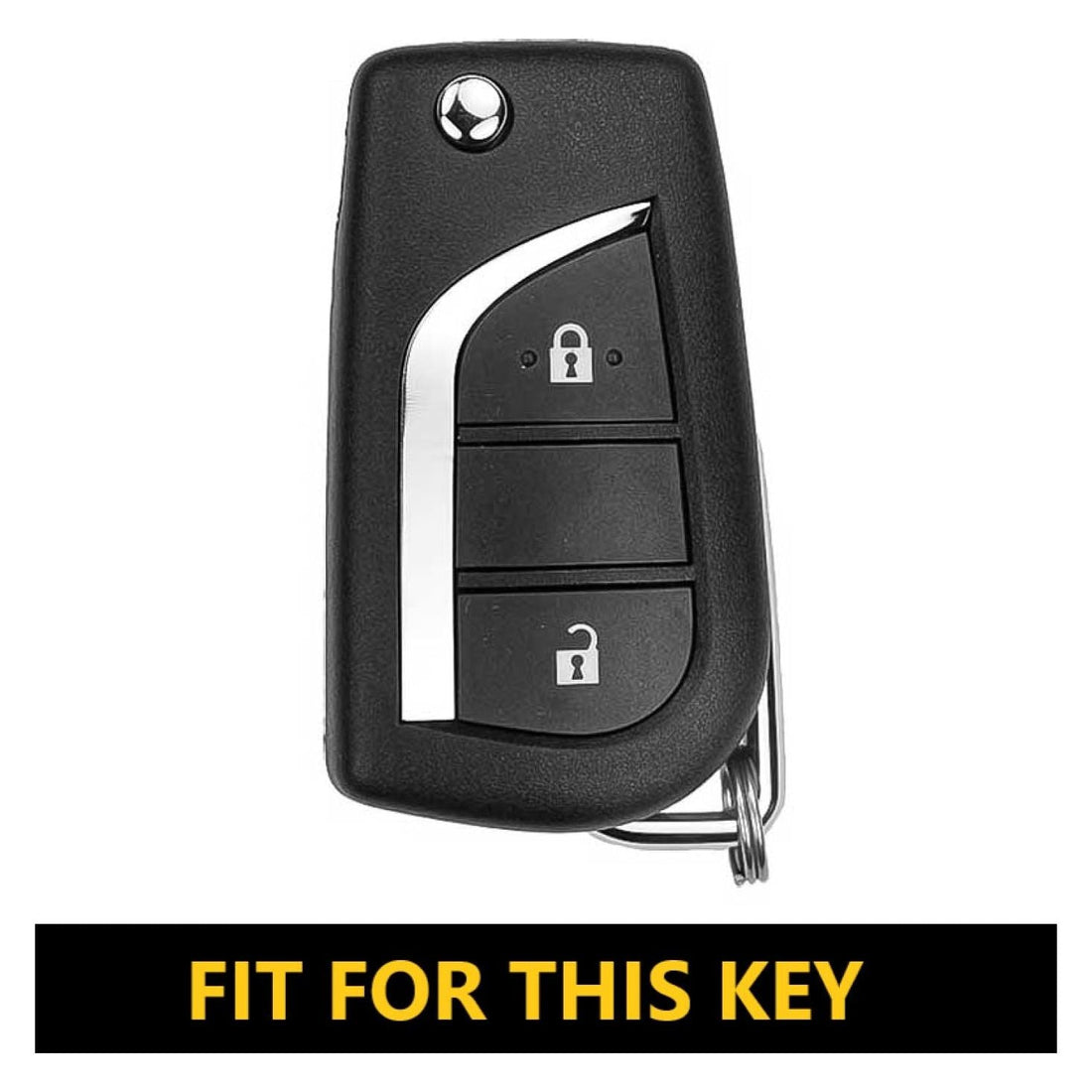SHOPOFLUX Metal Key Cover Compatible for Toyota Innova Crysta | Corolla Altis 2 Button Flip Key