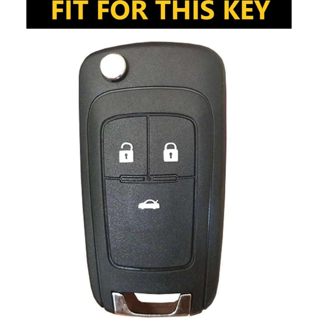 SHOPOFLUX Metal Key Cover Compatible for Chevrolet Cruze | Beat | Avio | Spark 3 Button Flip Key Only