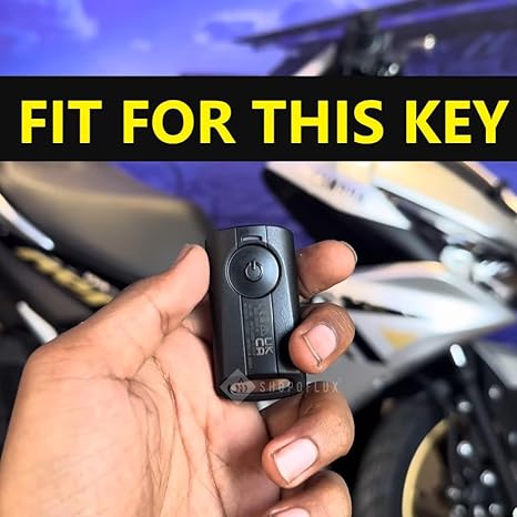 SHOPOFLUX Metal Key Cover Compatible with Yamaha Aerox Black