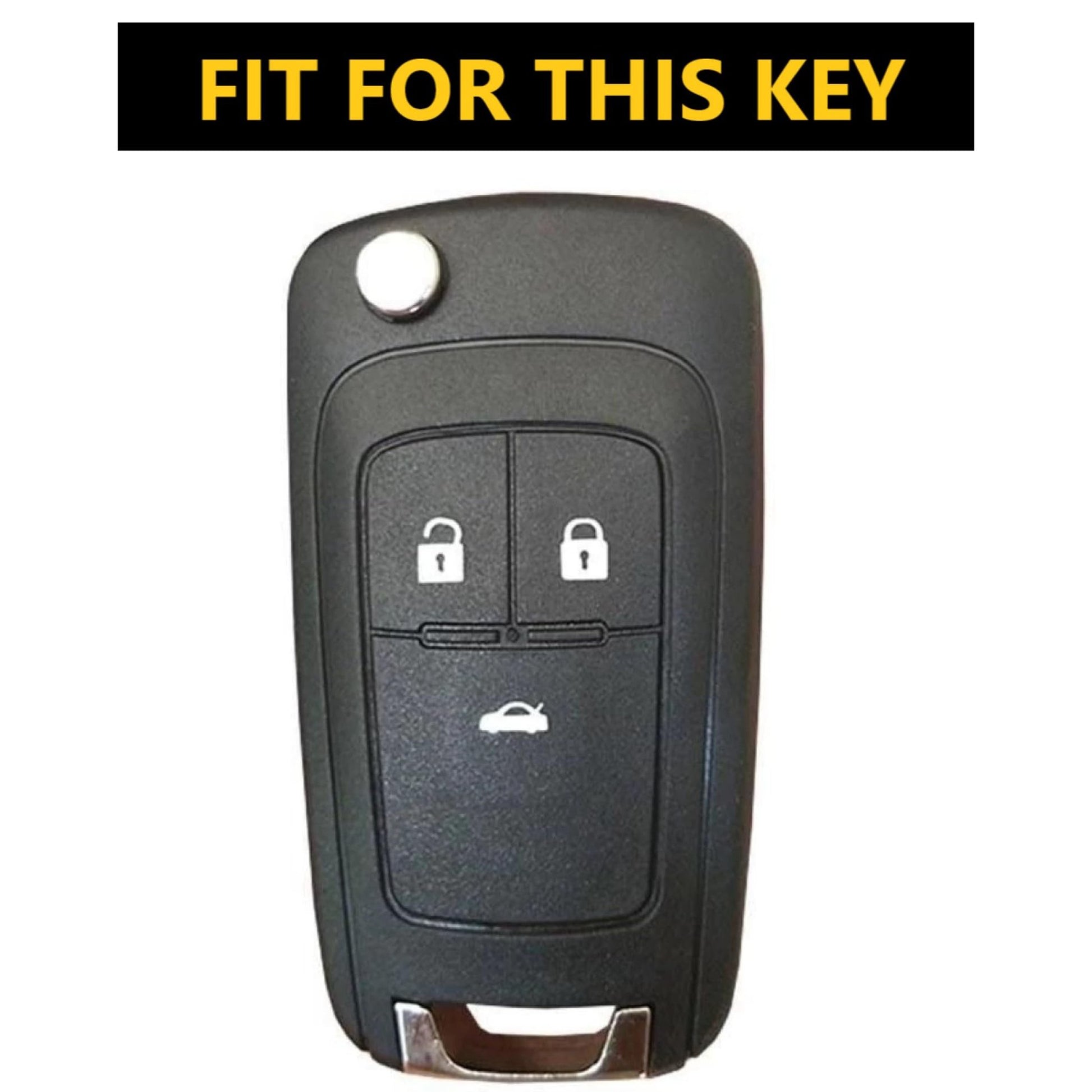 SHOPOFLUX Metal Key Cover Compatible for Chevrolet Cruze | Beat | Avio | Spark 3 Button Flip Key Only (Metal Silicone Blue) Shopoflux