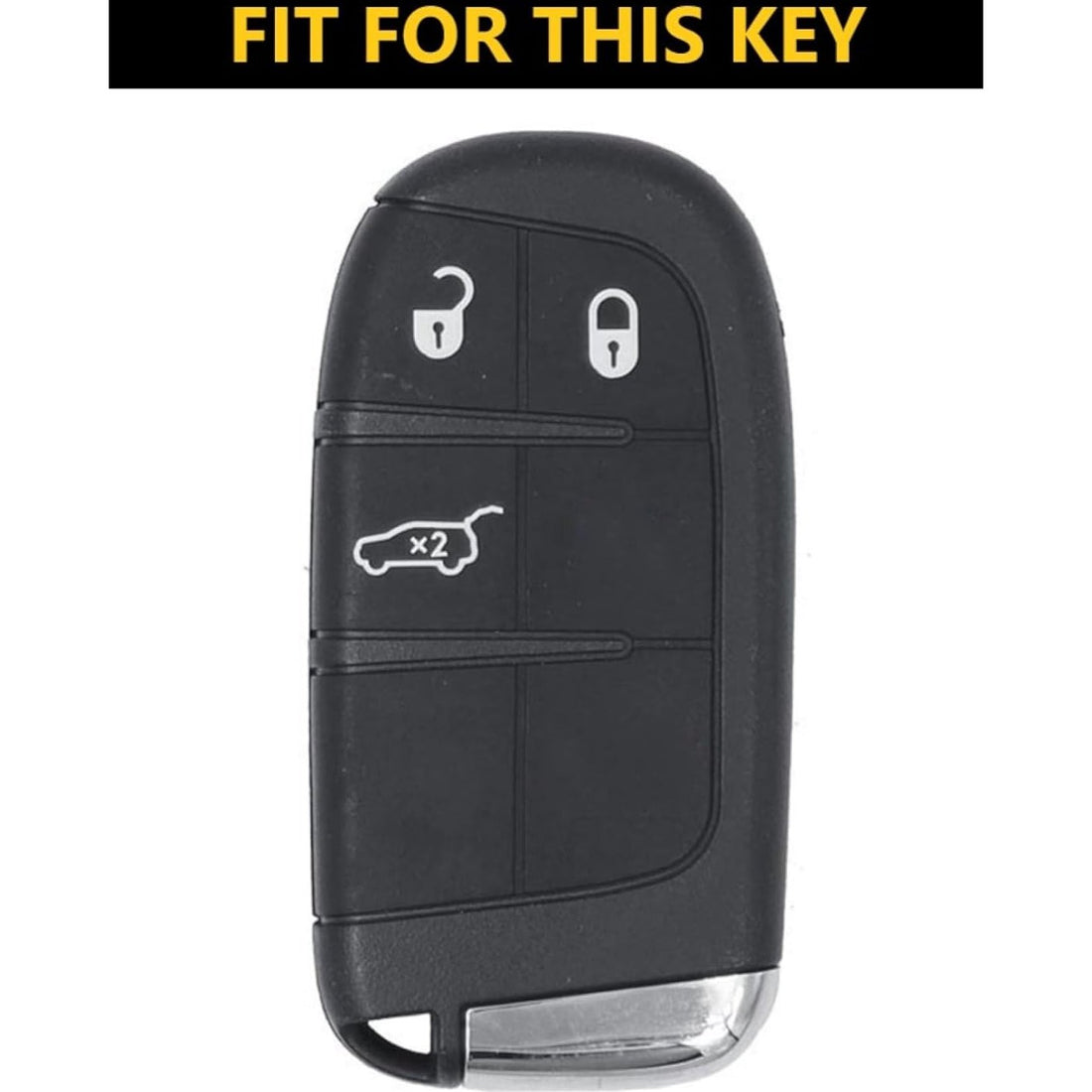 SHOPOFLUX Metal Key Cover Compatible for Jeep Meridian, Compass, Trailhawk, 3 Button Smart Key