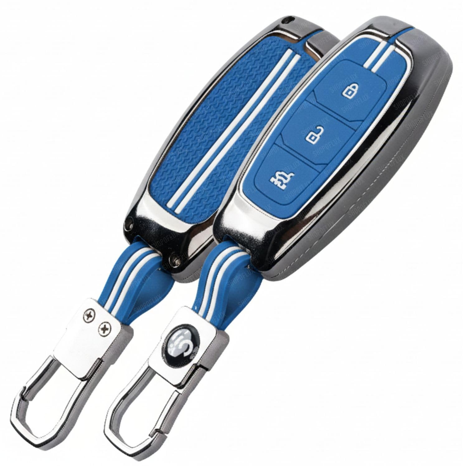 SHOPOFLUX Metal Key Cover Compatible with Hyundai Verna | Kona | i20 3 Button Smart Key Shopoflux