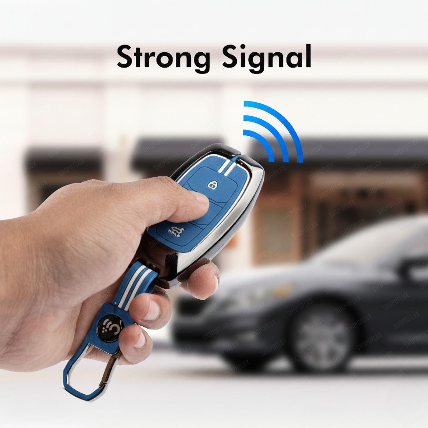 SHOPOFLUX Metal Key Cover Compatible with Hyundai Verna | Kona | i20 3 Button Smart Key Shopoflux