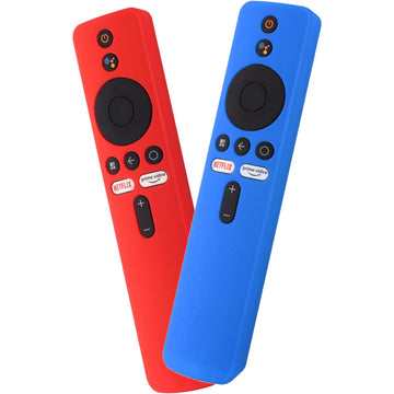 Shopoflux Silicone Remote Cover for Mi Smart TV and Mi TV Stick/MI Box S / 3S / MI 4X / 4A Smart LED TV - Pack of 2 (Red & Blue)