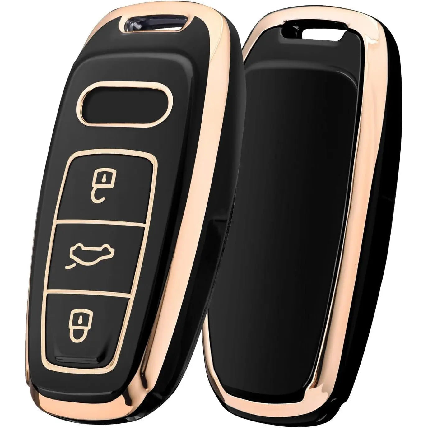 SHOPOFLUX TPU Car Key Cover Compatible for Audi A6 A7 A8 E-Tron Q8 SQ8, A3 Q7 S3 S6 SQ7 RS6 S7 RS7 Smart Key- Black