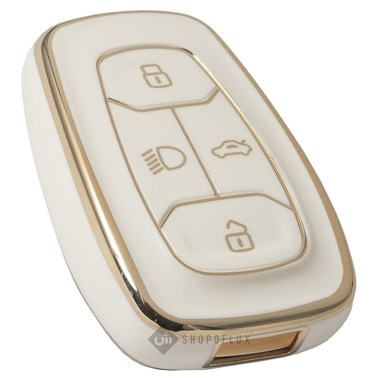 SHOPOFLUX TPU Key Cover Compatible with Tata Nexon | Harrier | Safari | Altroz | Tigor | Ev | Punch | Tiago Ev Electric 4 Button Smart Key Only