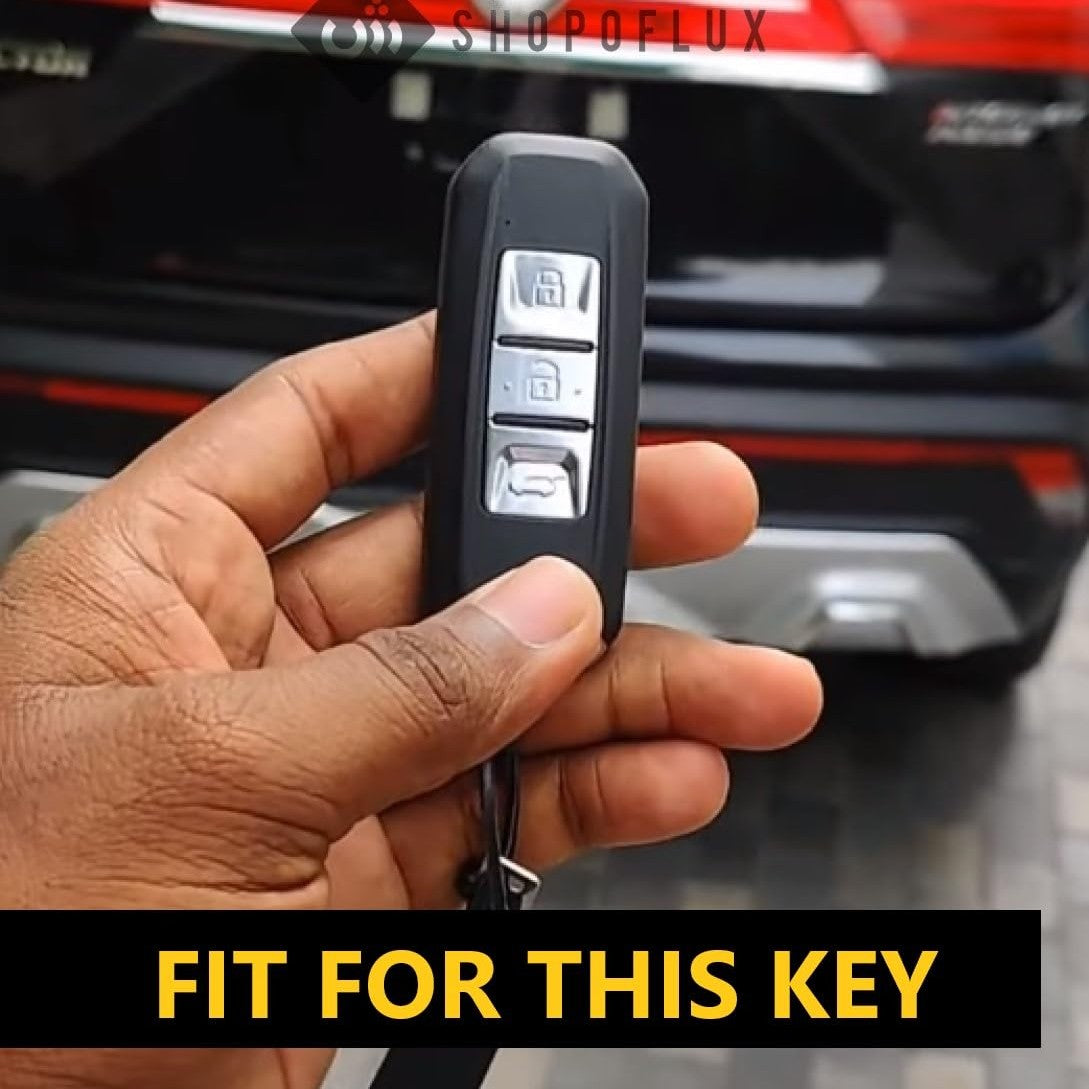 SHOPOFLUX Metal Car Key Cover Compatible for MG Hector 3 Button Smart Key