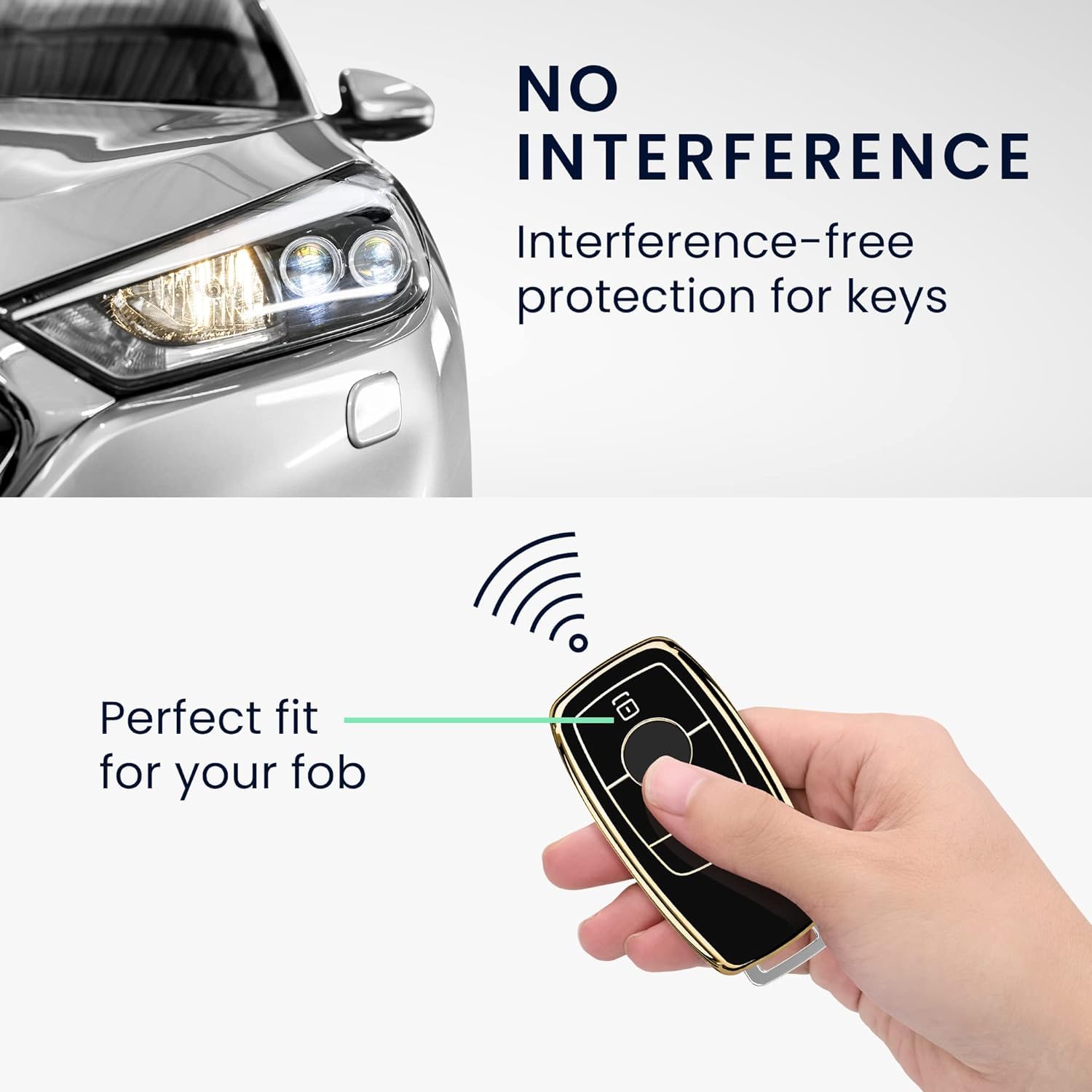 SHOPOFLUX TPU Car Key Cover Compatible for Mercedes Benz E - Class S - Class A - Class C - Class G - Class 2020 Onwards New Smart Key - Black