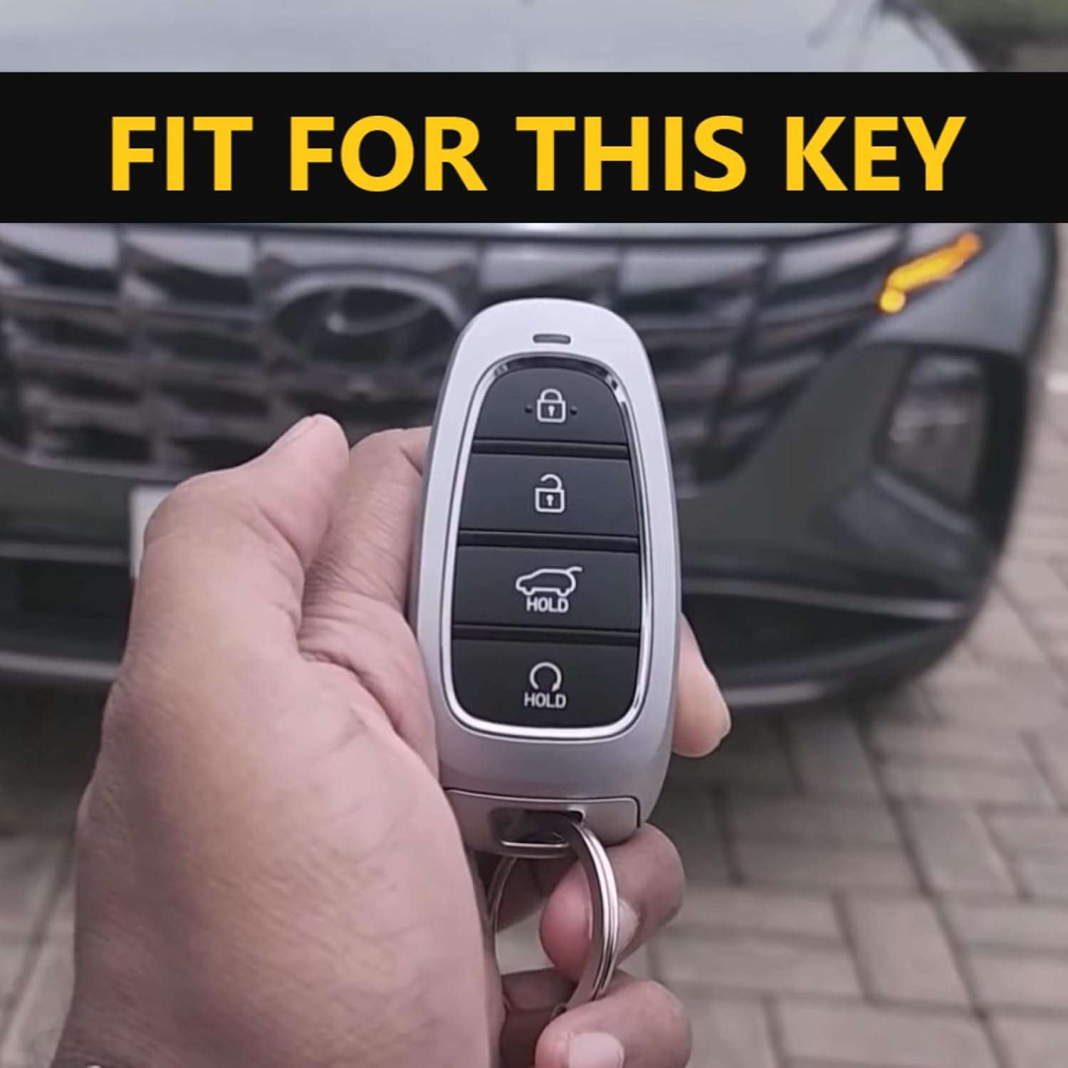 Shopoflux® TPU Key Cover Compatible with Hyundai Tucson Car 4 Button Smart Key