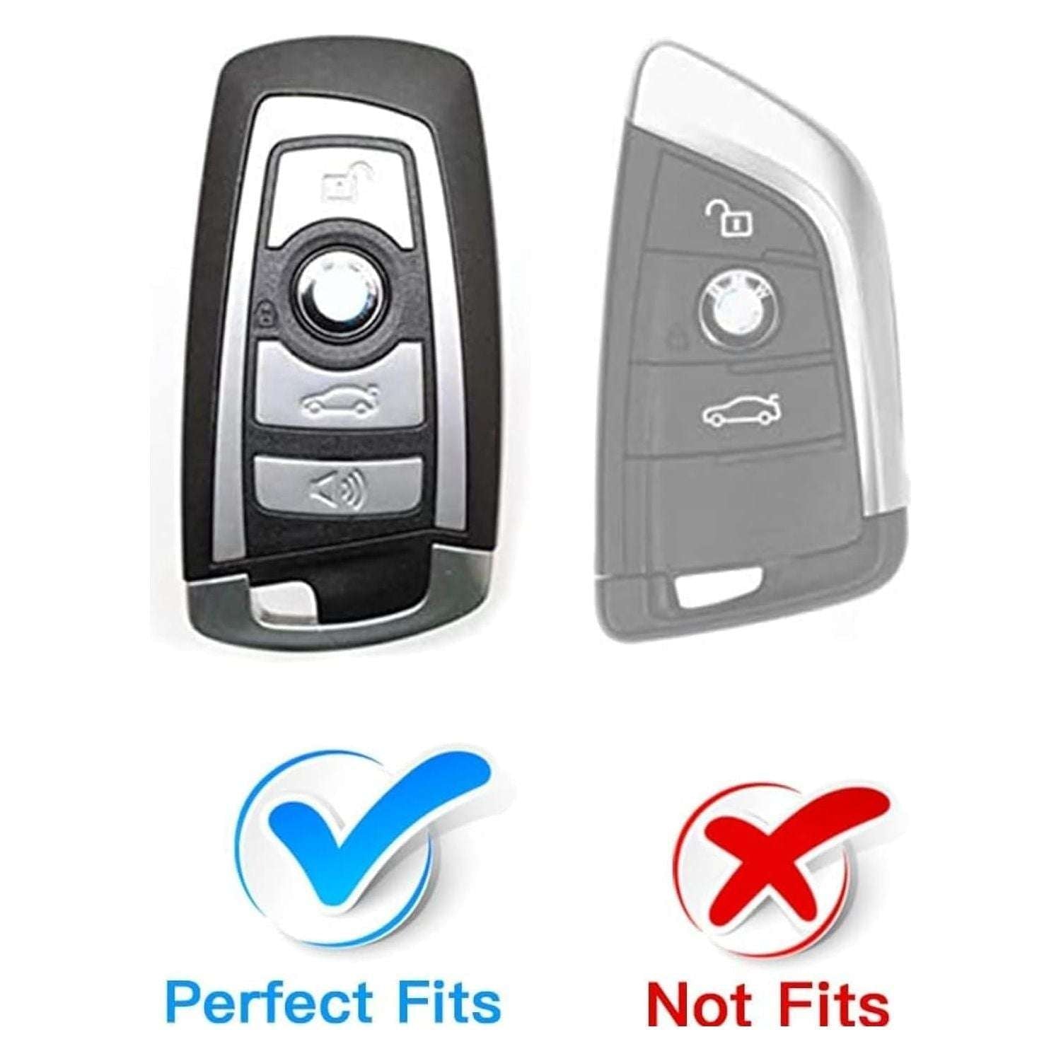 SHOPOFLUX Metal TPU Key Cover Compatible for BMW X4, X3, 5 Series, 6 Series, 3 Series, 7 Series 4 Button Smart Key