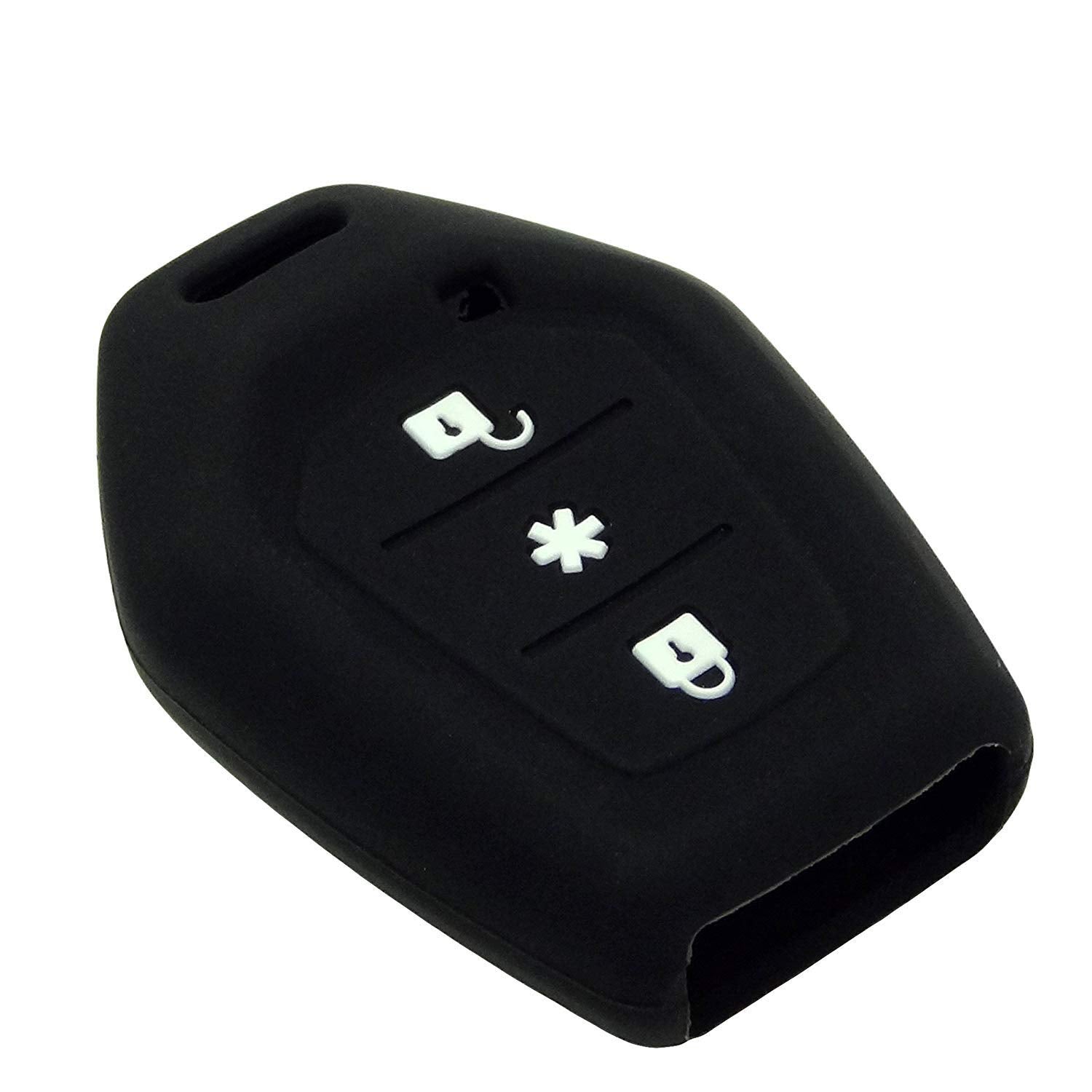 SHOPOFLUX Silicone Car Key Cover Compatible With Mahindra Tuv 300 Remote Key Pack Of 2 ,Black
