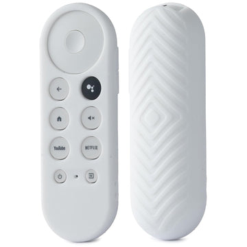 Shopoflux Silicone Full Wrap Remote Case Compatible with Google Chromecast Tv Voice Remote Protective Cover (White)