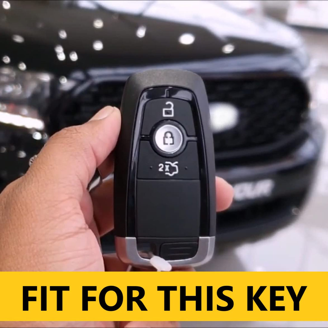 Shopoflux® Silicone Smart Key Cover Compatible with Endeavour | Figo | Aspire | Freestyle Titanium Pack 2 Black Silicon