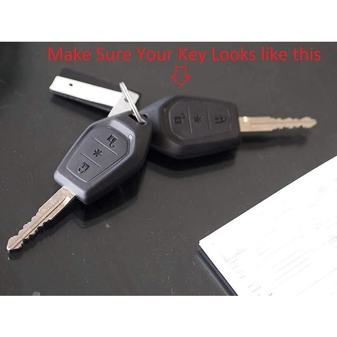 SHOPOFLUX Silicone Car Key Cover Compatible With Mahindra Tuv 300 Remote Key Pack Of 2 ,Black