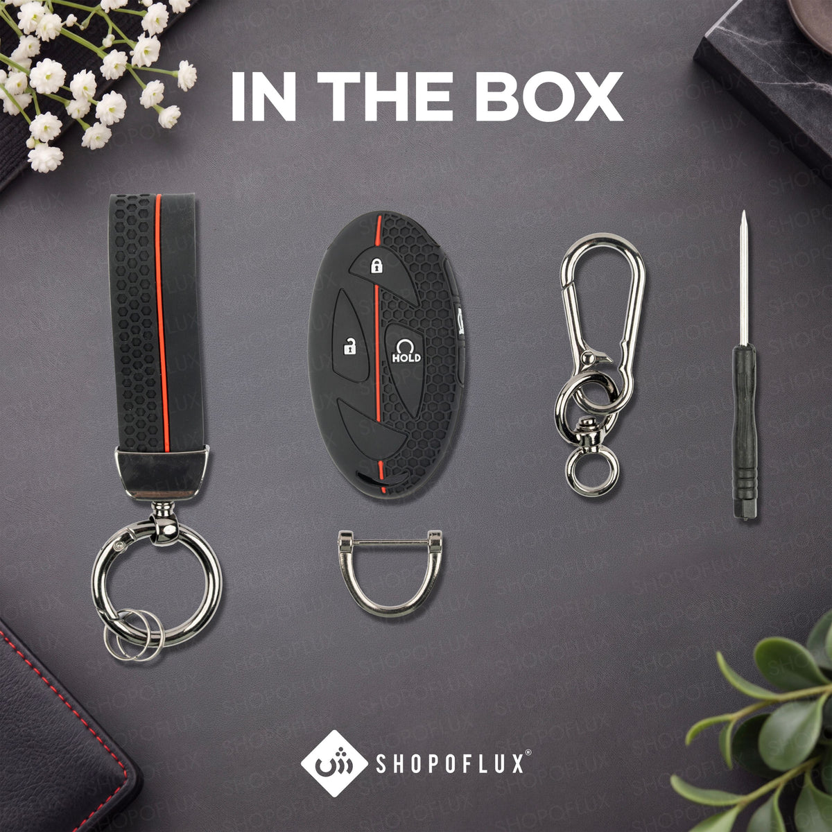 SHOPOFLUX Metal Key Cover Compatible with Hyundai Venue 4 Button Smart Key