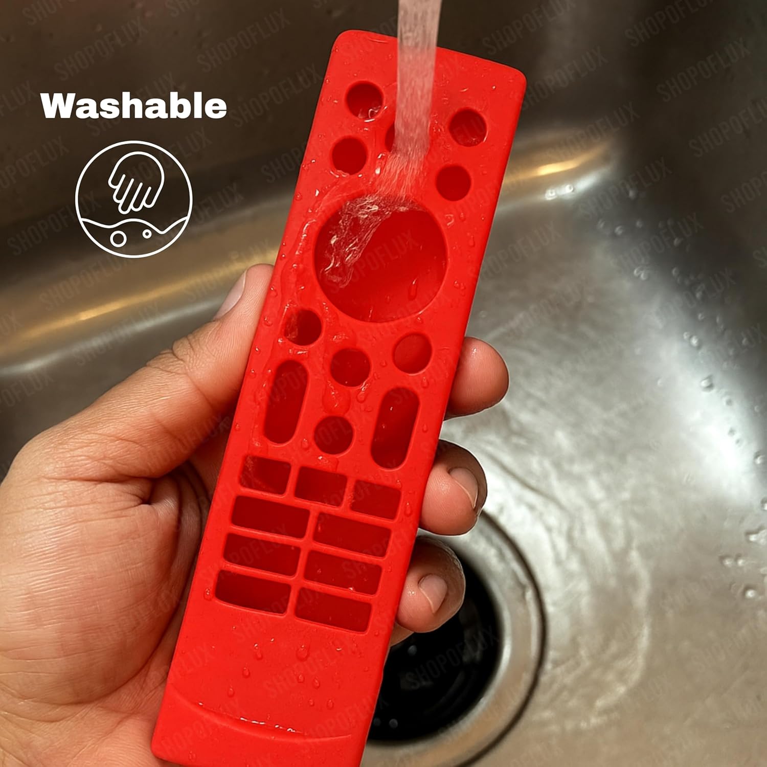 Shopoflux Silicone TV Remote Cover Compatible with Hisense Smart TV Remote VU GloLED Series Tv Remote Cover [Remote NOT Included] (RED) Shopoflux